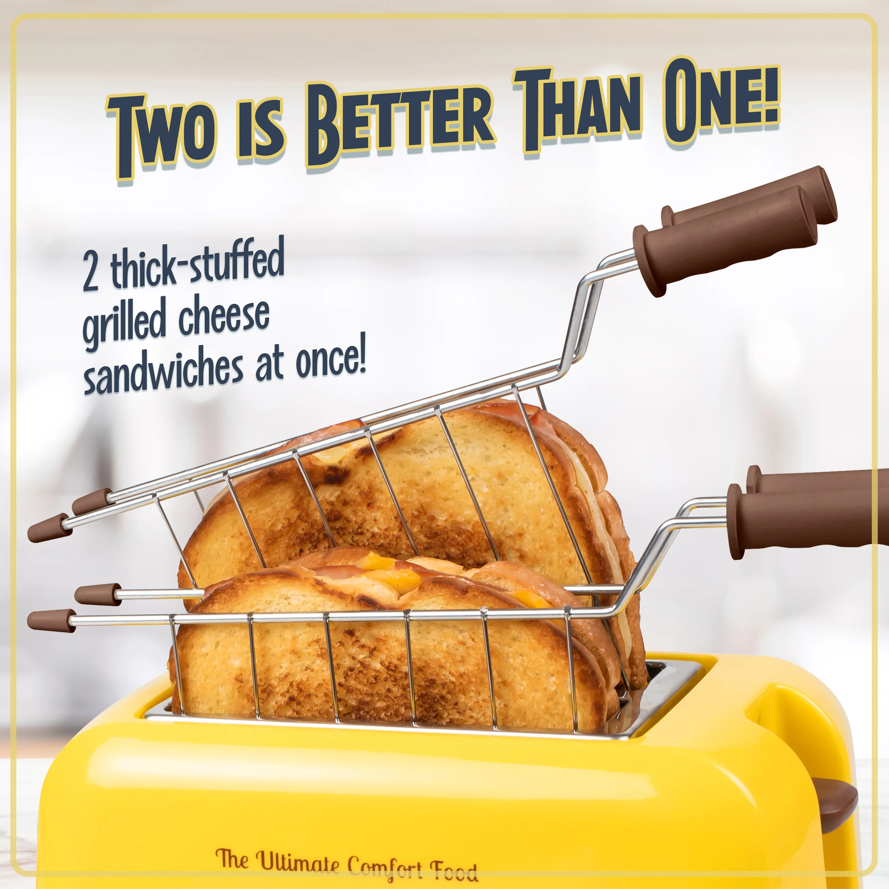 Deluxe Grilled Cheese Sandwich Toaster with Toasting Baskets with Extra Wide Slots - Inhomebuy