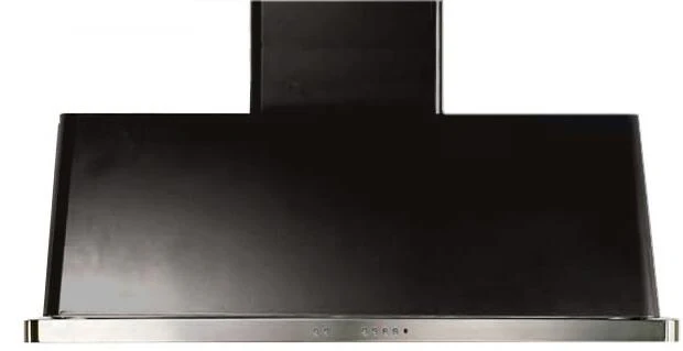 ILVE 48 in. Majestic Glossy Black Wall Mount Range Hood with 600 CFM Blower, UAM120BK - Inhomebuy