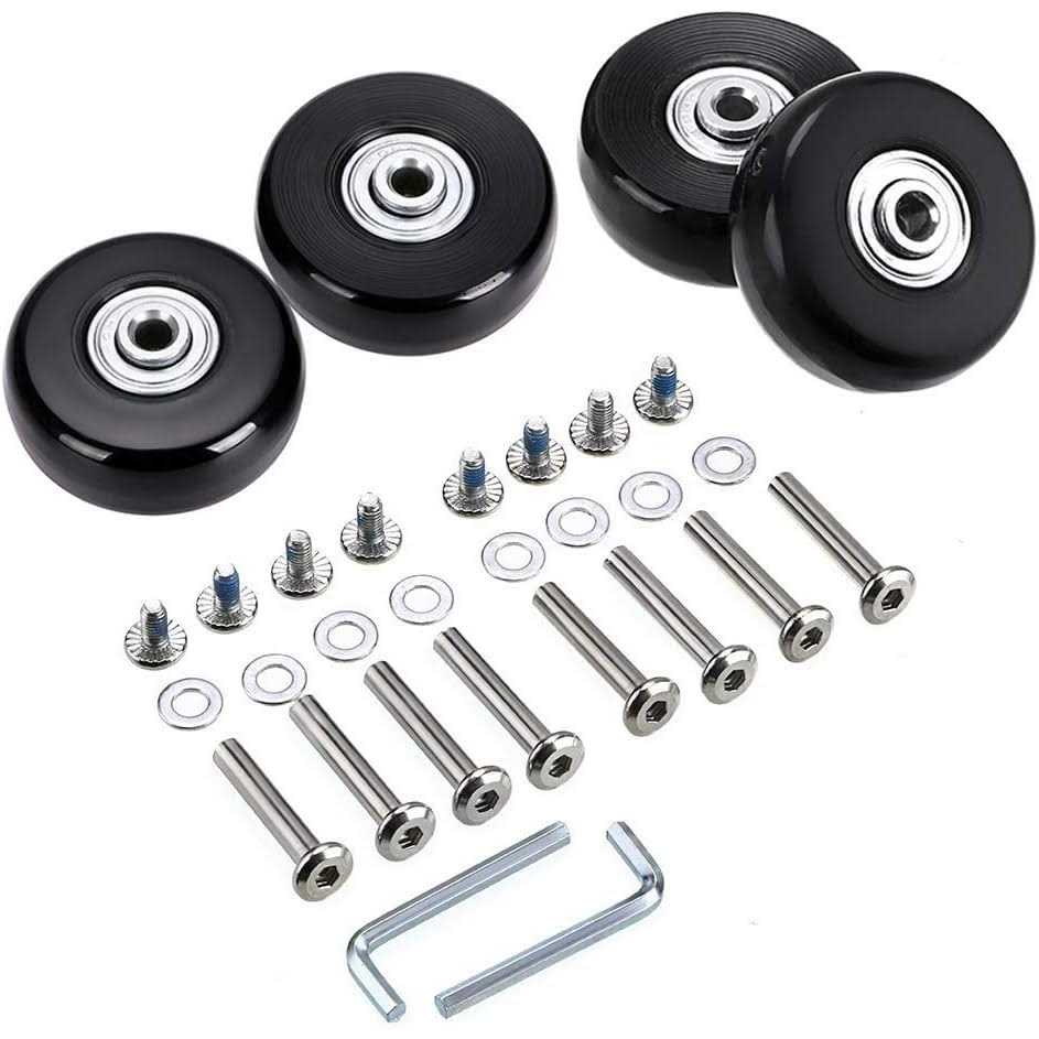 OwnMy 18mm Luggage Suitcase Replacement Wheels Rubber Swivel Caster Wheels Bearings Repair Kits - Inhomebuy