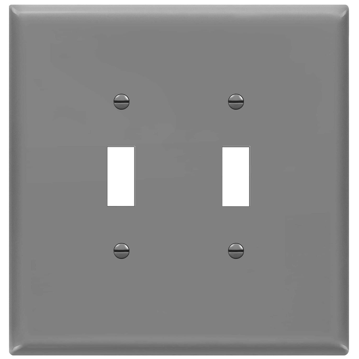 Enerlites Double Toggle Switch Cover Two Gang Light Switch Wall Plate - Inhomebuy