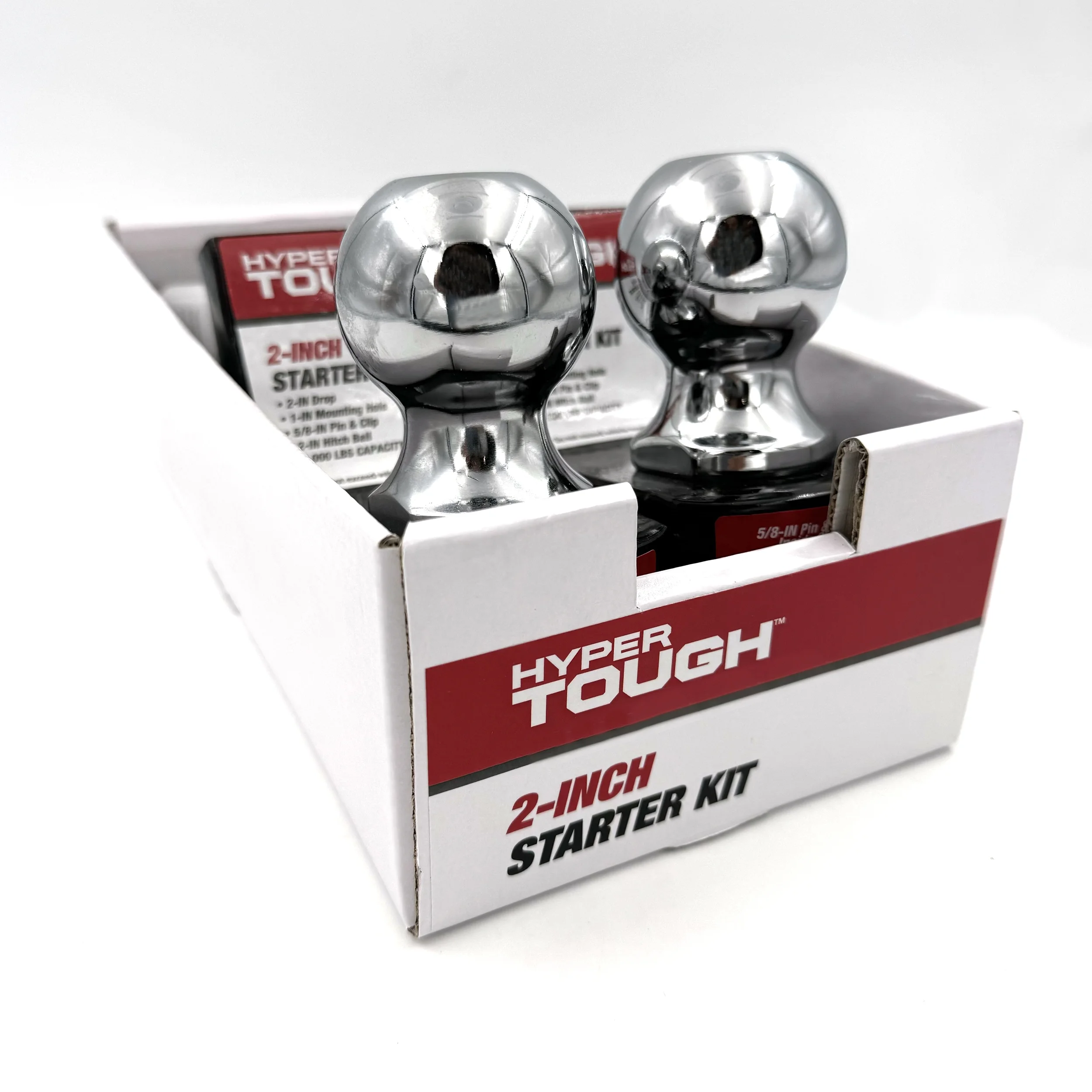 Hyper Tough 2 inch Drop Trailer Hitch Starter Kit with 5/8 inch Pin, Class III, Black, 2 inch Ball - Inhomebuy