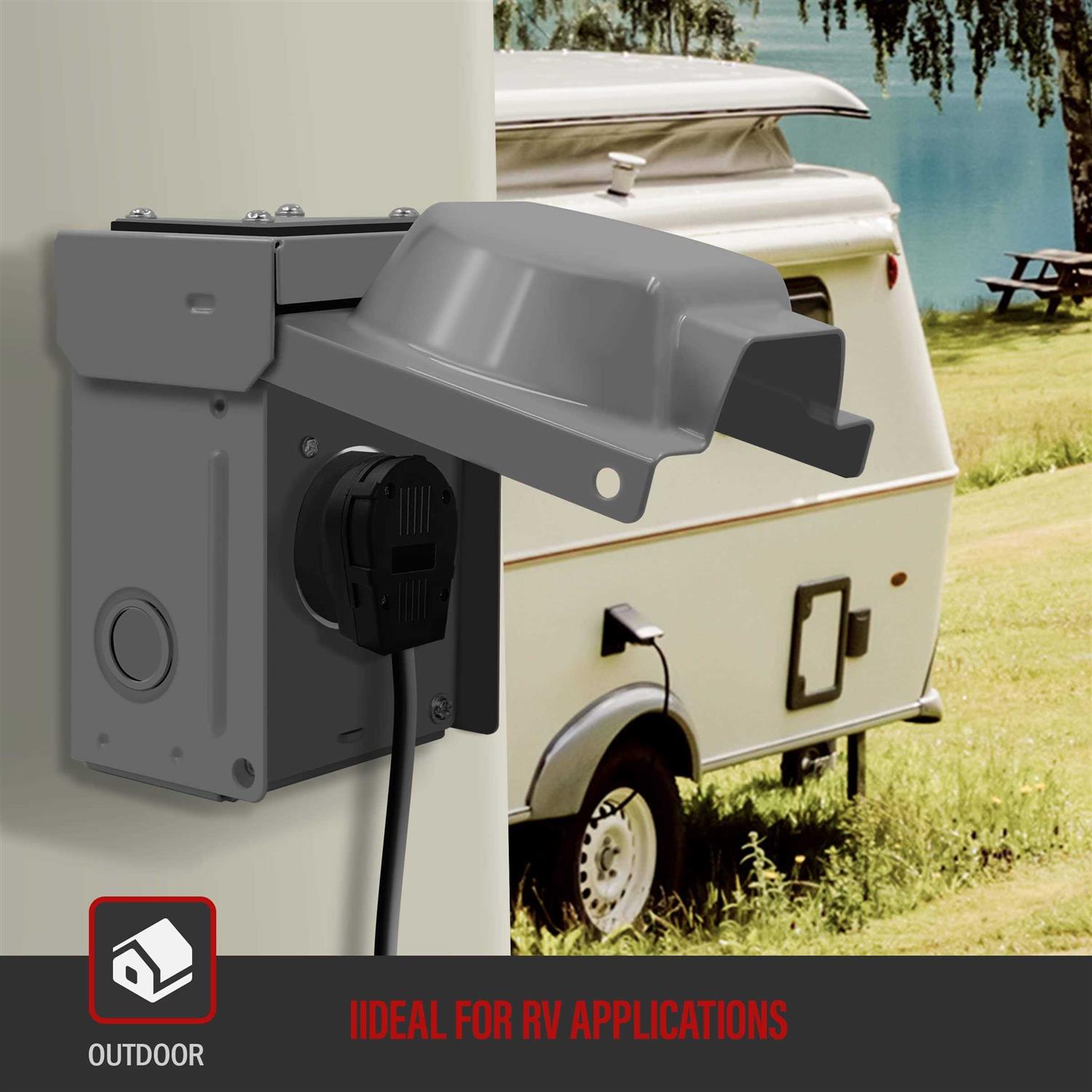 Enerlites 4” Diameter Round Weatherproof Outlet Box with Five 3/4-in Threaded Outlets - Inhomebuy