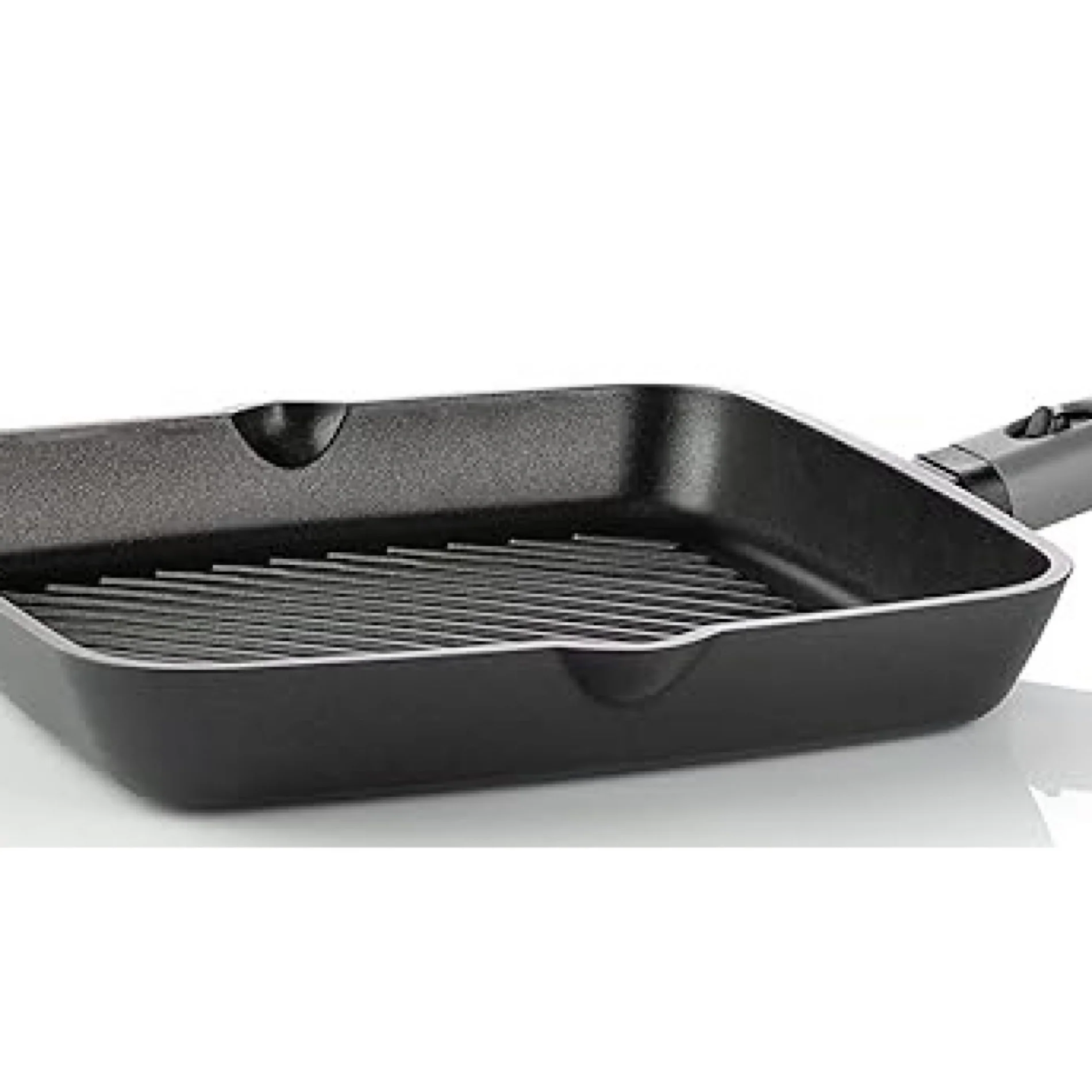 Square Griddle ,Grill Pan, Induction Compatible, Black - Inhomebuy