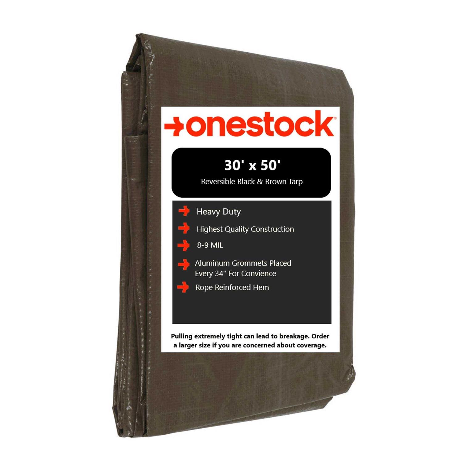 Onestock Black/Brown Reversible Tarp Heavy-Duty - Inhomebuy