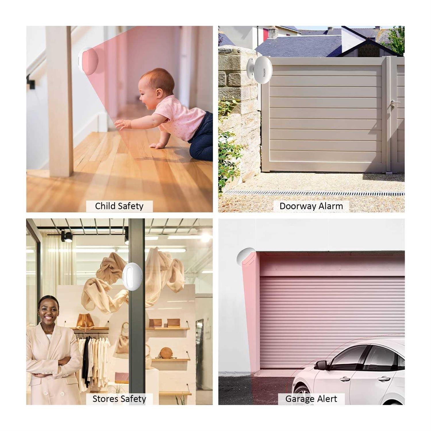 Wireless Doorbell, LUAMB 1,000ft Range Loud Enough with 5 Volume Levels and 52 Chimes LED Flashing,2 Push Button and 2 Receiver - Inhomebuy