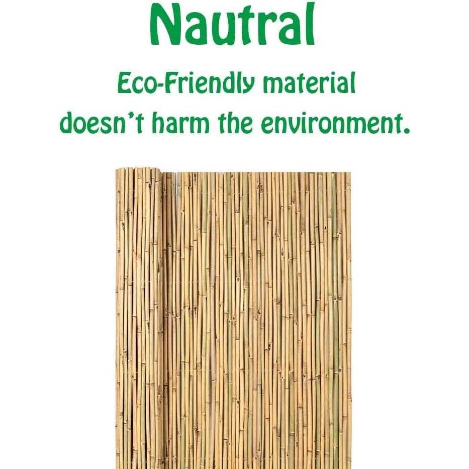 Mininfa Natural Rolled Bamboo Fence Eco-Friendly 0.7 in D x 6 feet High x Long - Inhomebuy