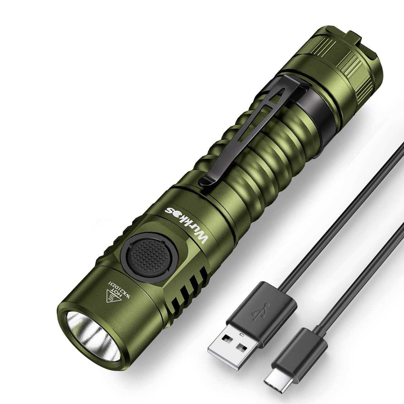 Wurkkos FC11 Rechargeable LED Flashlights Max 1300Lumen High 90CRI EDC USB C Charge,IP67 Waterproof - Inhomebuy