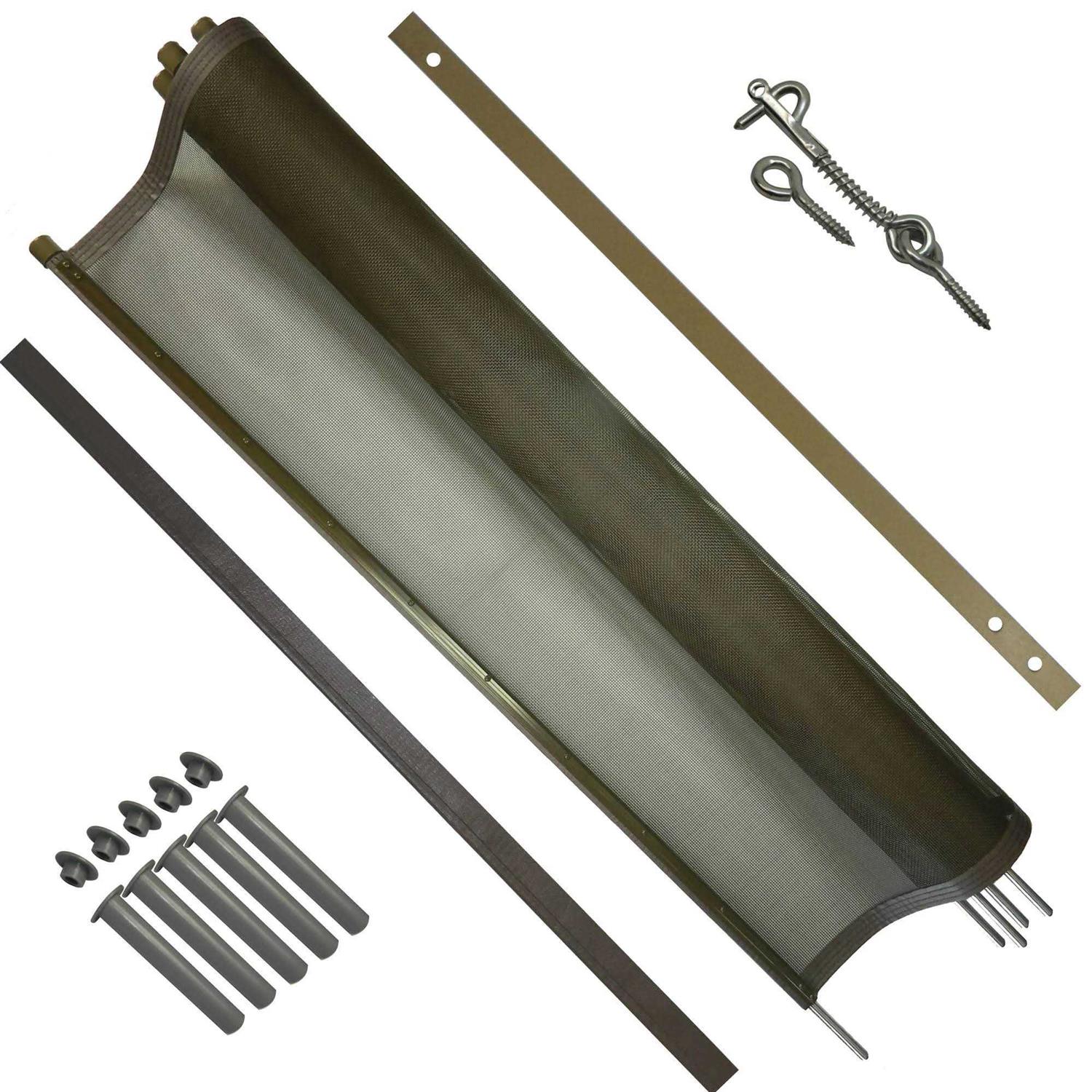 Pool Fence DIY 12’x5′ Fence Section with 5 Poles in Black - Inhomebuy