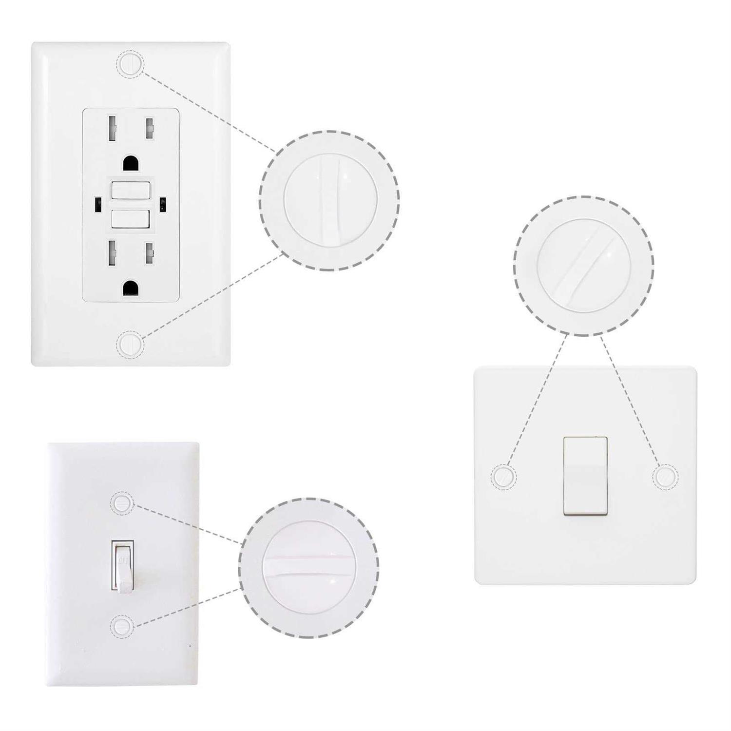 Wall Plate Screws 100 pcs White Outlet Screws Long 6-32 Thread Light Electrical Cover Panel Switch Plate Screws - Inhomebuy