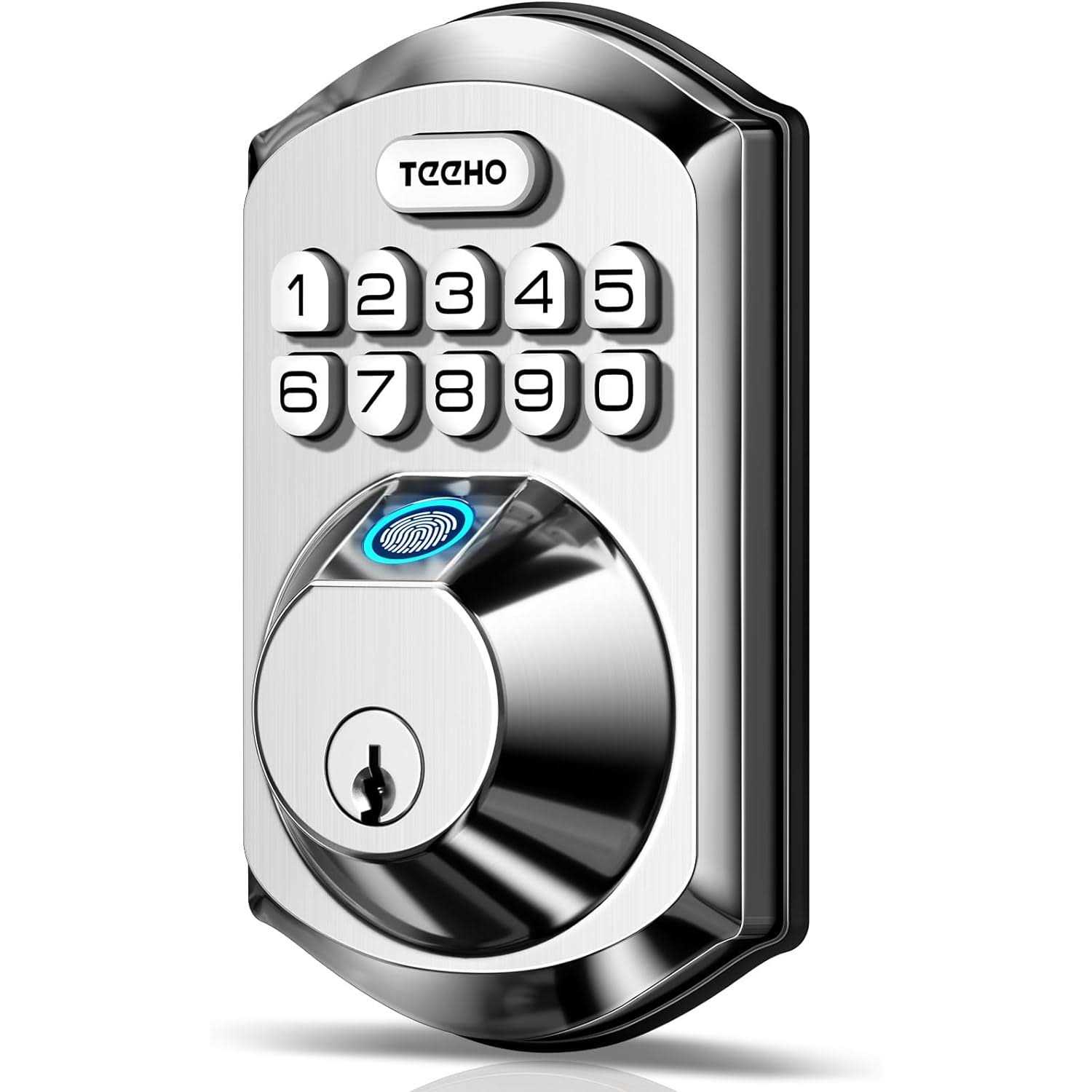 Teeho Keyless Entry Door Lock Keypad Electronic Smart Deadbolt Front Door Satin Nickel - Inhomebuy