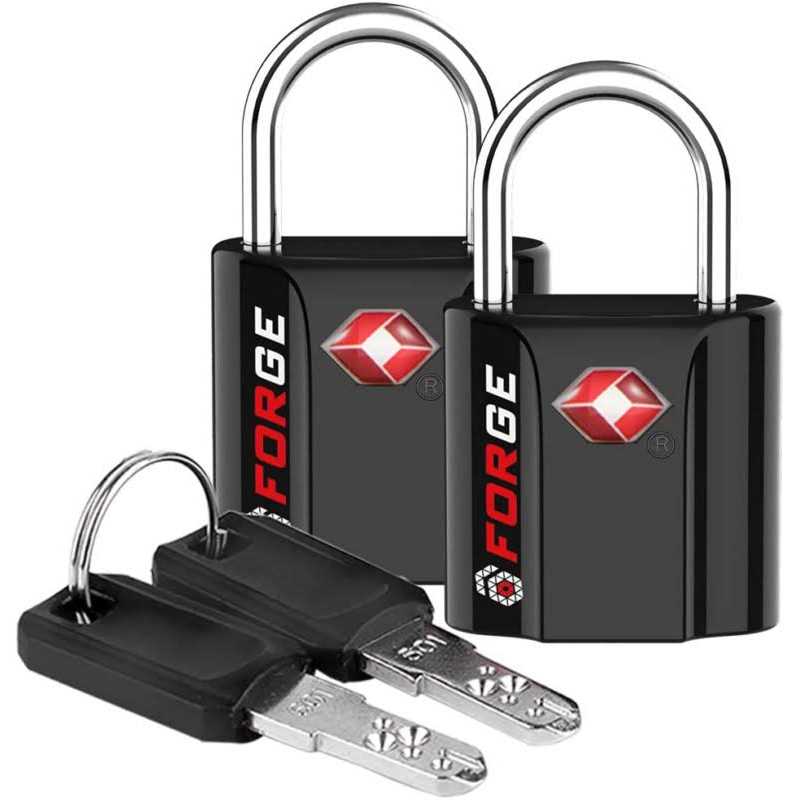 Forge Red 4 Pack TSA Approved Luggage Locks Ultra-Secure Dimple Key Travel Locks with Zinc Alloy Body - Inhomebuy