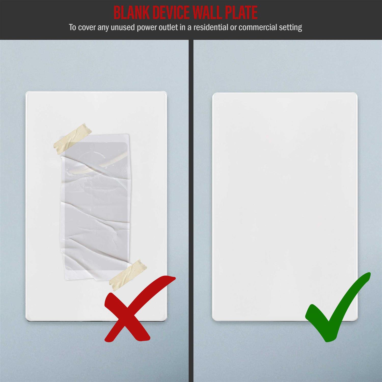 Enerlites Screwless Blank Wall Plate Child Safe Blank Device Outlet Cover - Inhomebuy