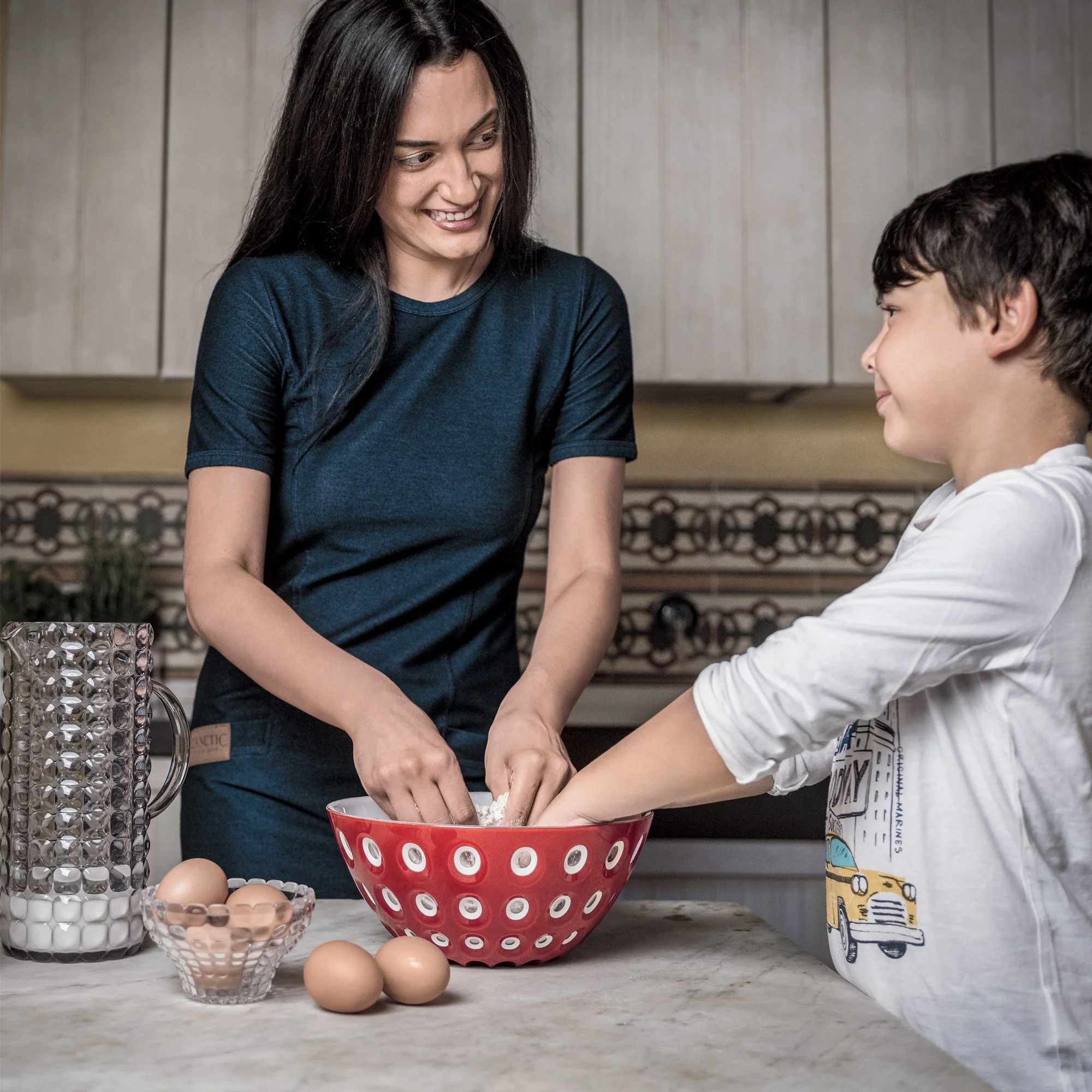 Bowl 25cm Le Murrine Red/White/Transparent Red - Inhomebuy