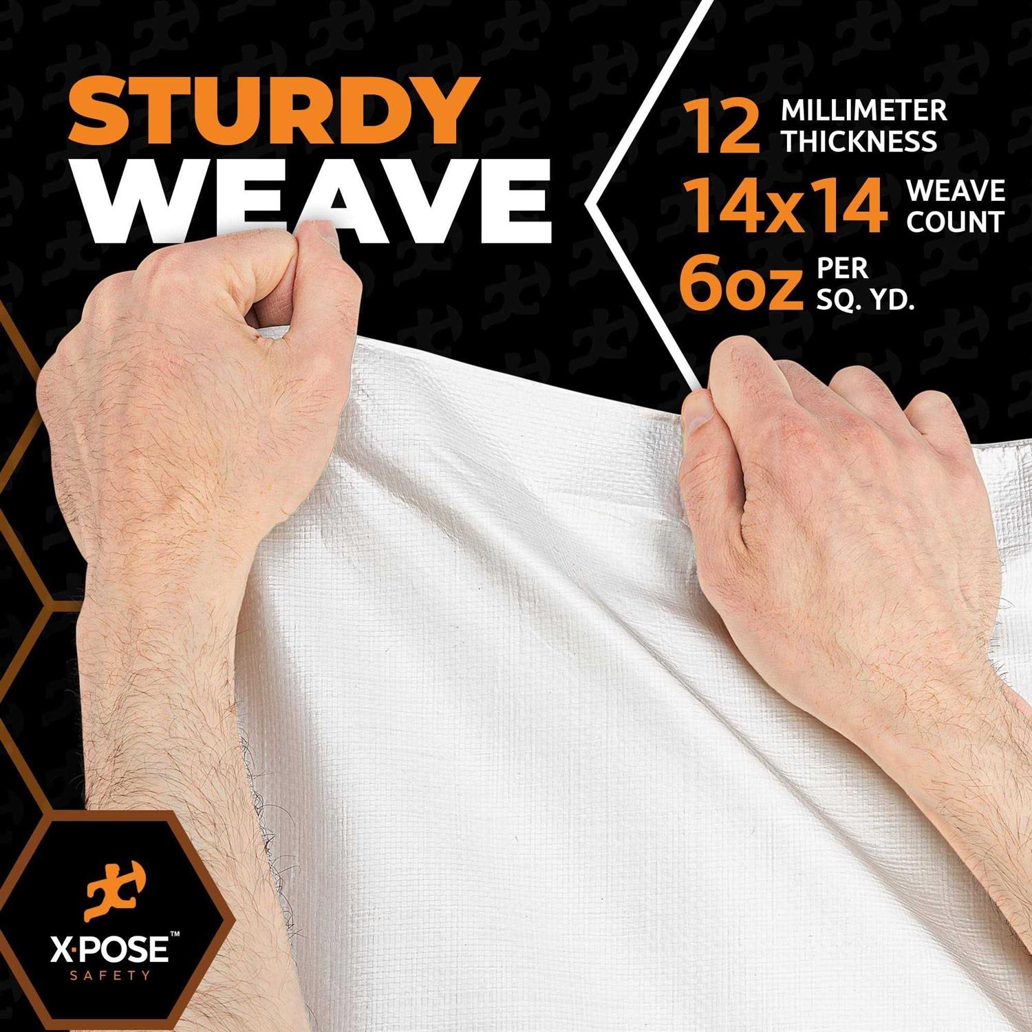 Xpose Safety Heavy Duty Poly Tarp 10 Mil Thick Waterproof, UV Blocking Protective Cover - Inhomebuy