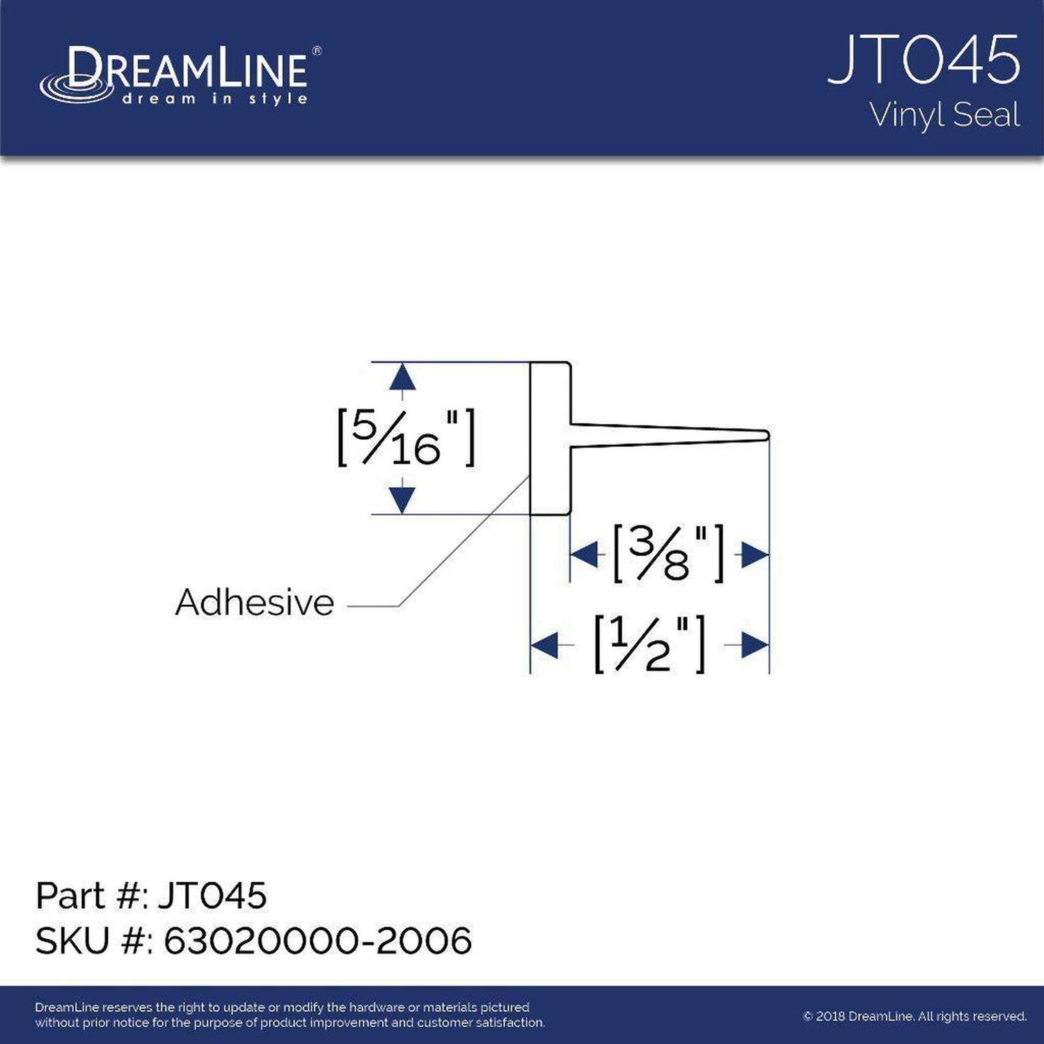 DreamLine Vinyl Seal Door Sweep 63018100 - Inhomebuy
