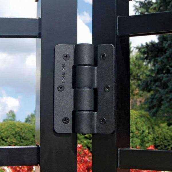 Freedom New Haven H x 4-ft W Black Aluminum Spaced Picket Flat-top Decorative Fence Gate - Inhomebuy