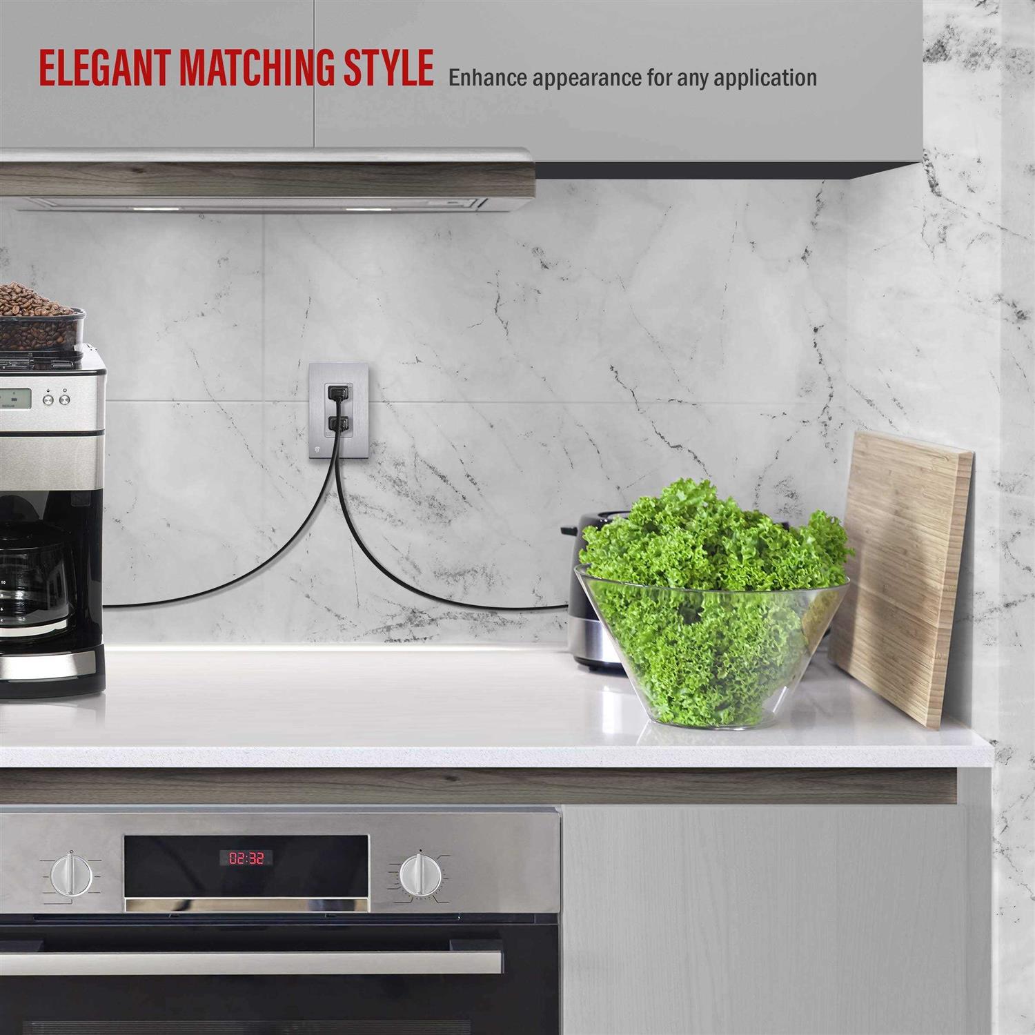 Enerlites Elite Series Decorator Light Switch with Brushed Screwless Wall Plate - Inhomebuy