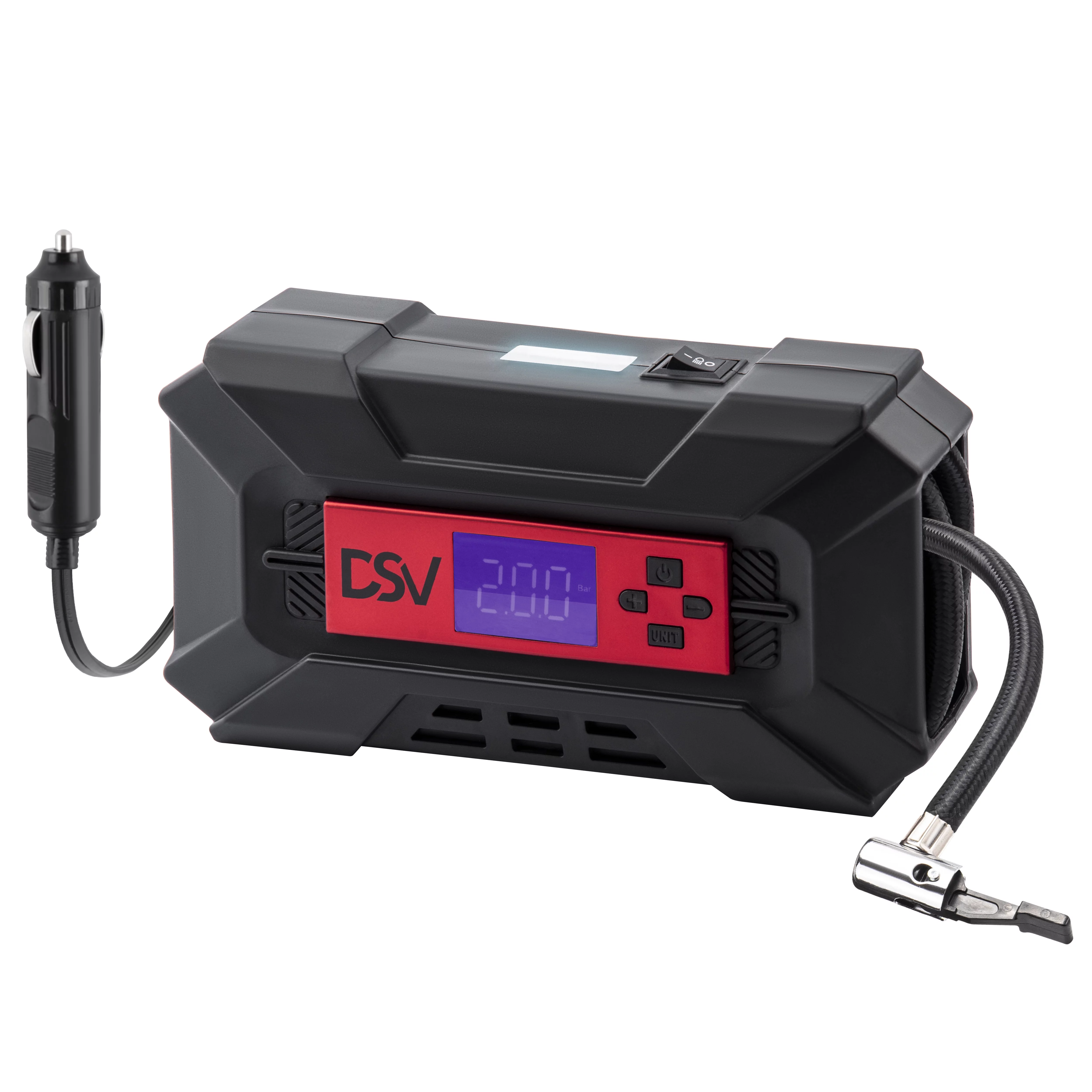 DSV Standard Compact Tire Inflator Air Pump, Portable Air Compressor for Tires 12V DC 150PSI - Inhomebuy