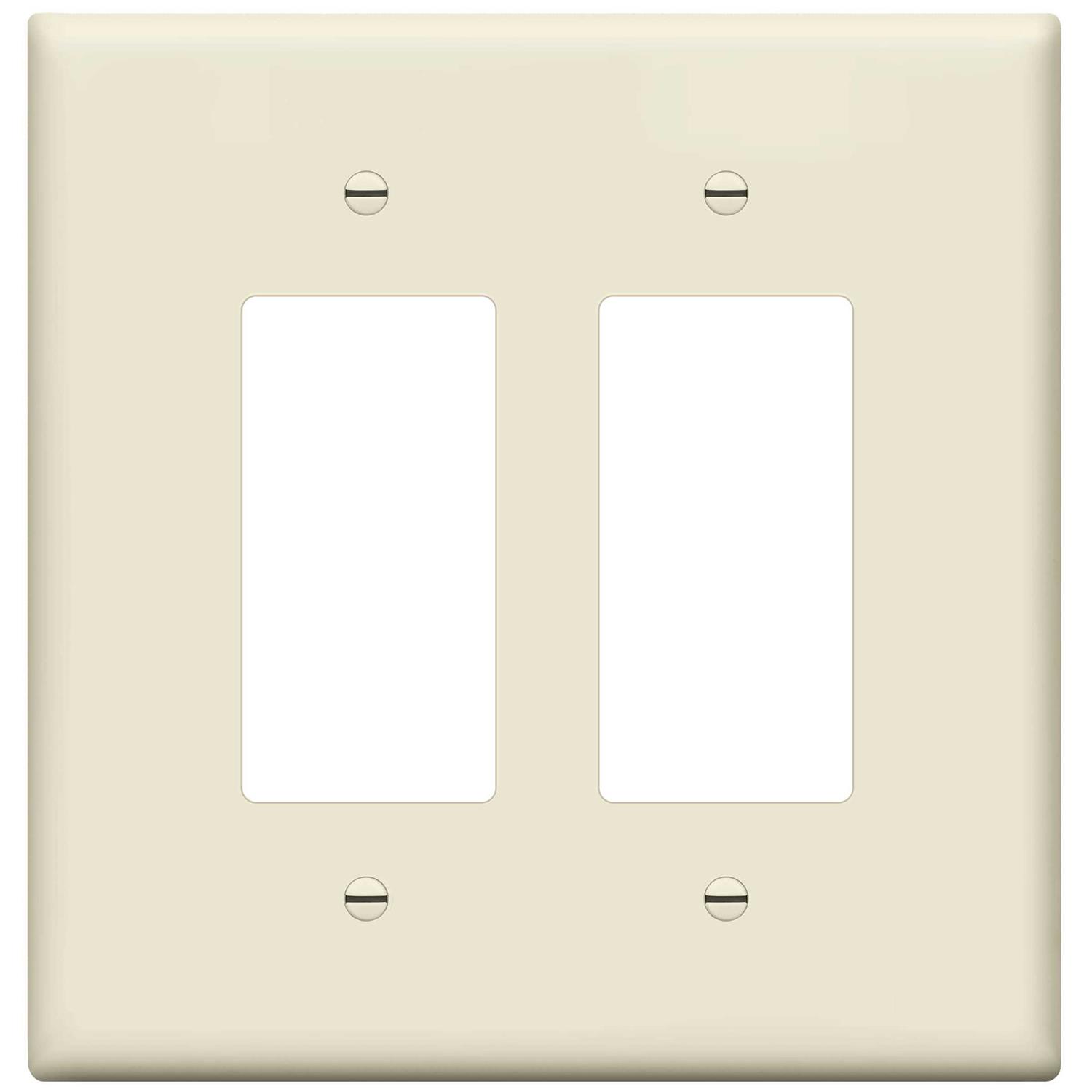 Enerlites Double Decorator Switch Cover Two Gang Outlet Wall Plate 8832 - Inhomebuy