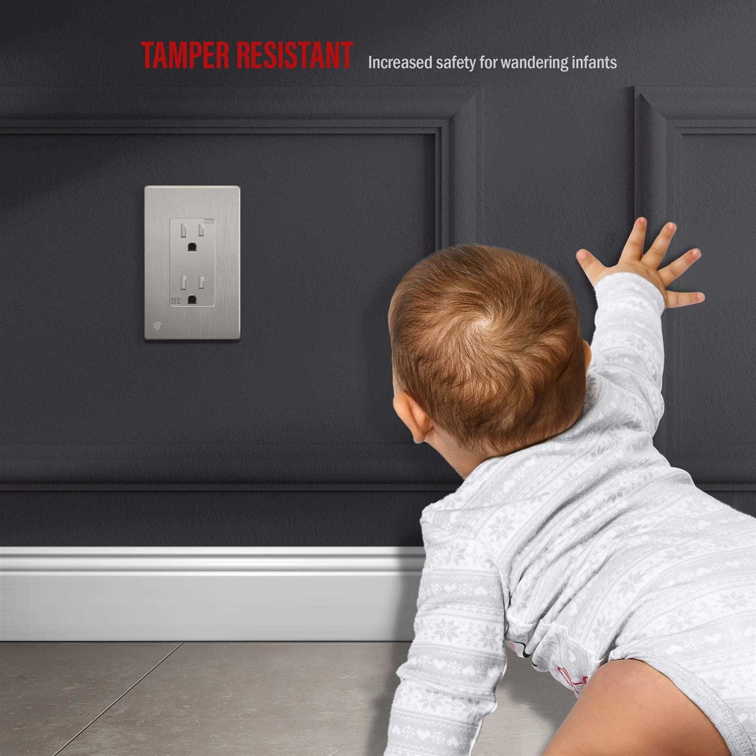 Enerlites Elite Series Screwless Decorator Wall Plate Child Safe Outlet Cover - Inhomebuy