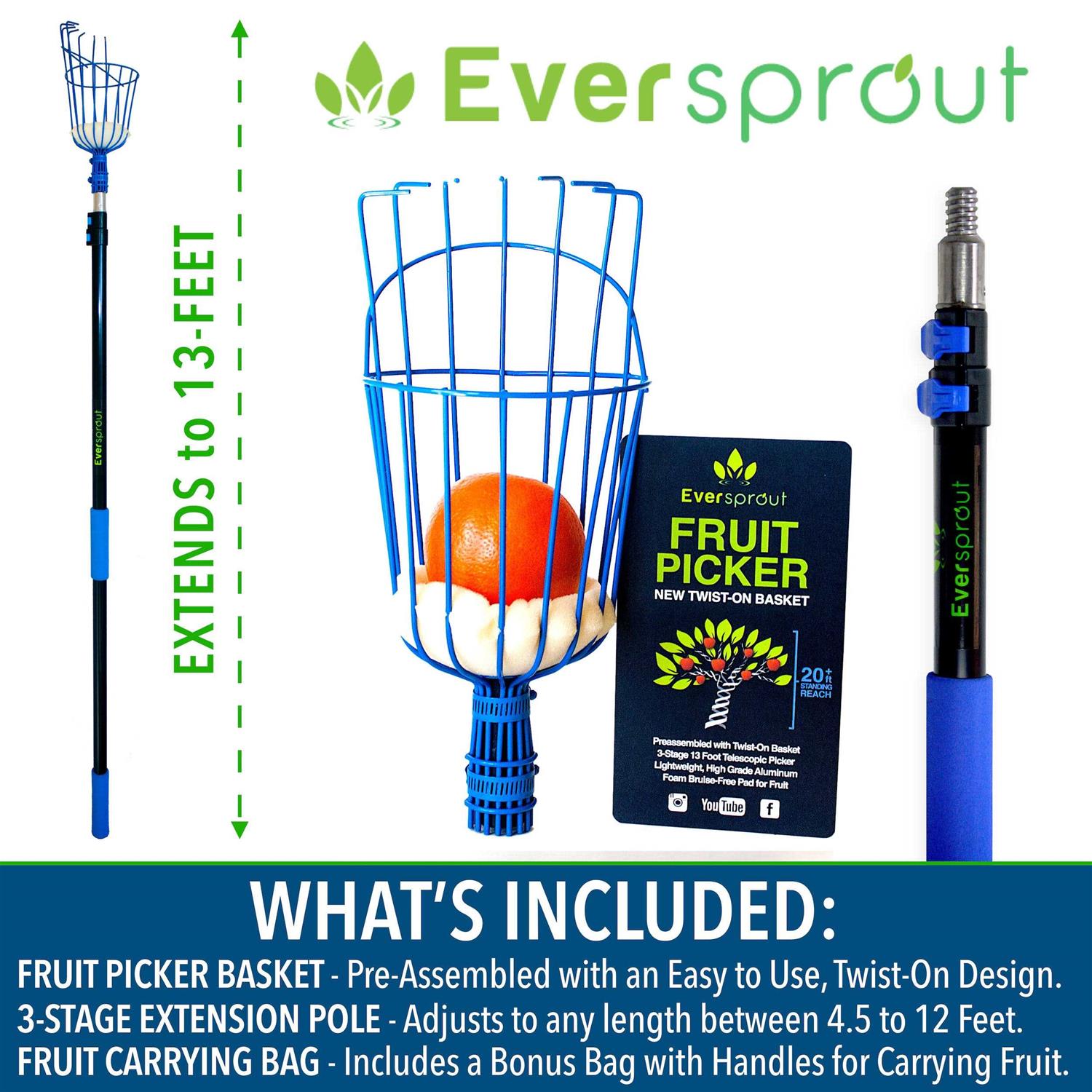 Eversprout 5-to-12 Foot Utility Hook with Extension Pole - Inhomebuy