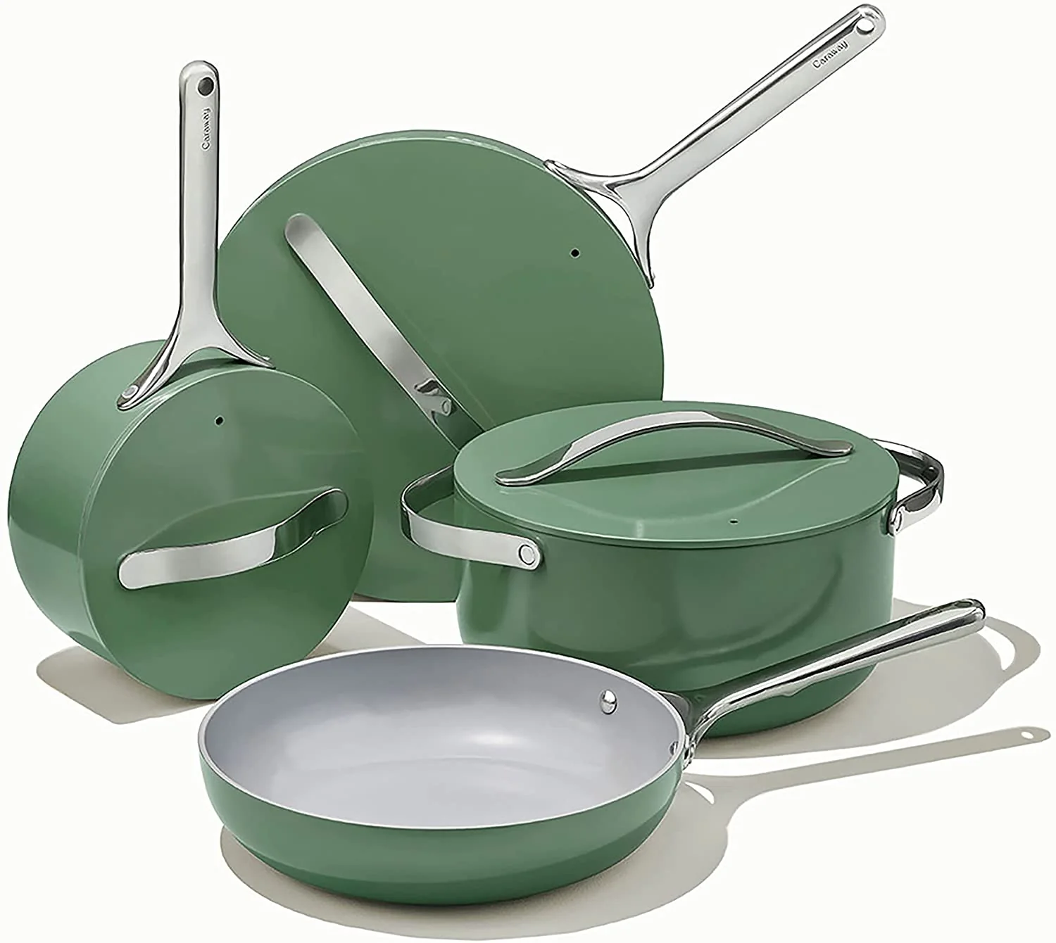 Caraway Non-Toxic and Non-Stick Cookware Set in Sage - Inhomebuy