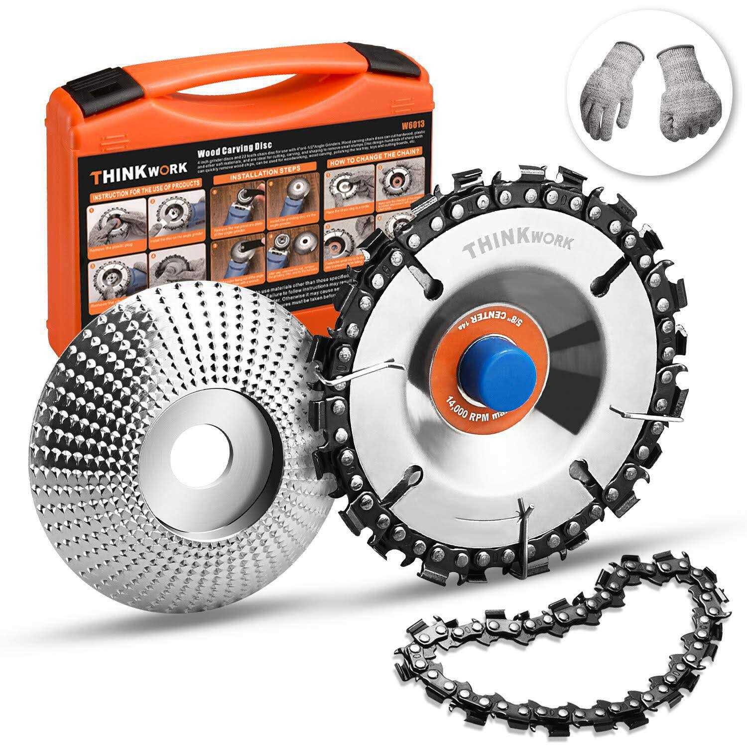 Wood Carving Disc Grinder Wheel Disc 4 Inch Wood Shaping Wheel Wood Grinding Shaping Disc for Angle Grinders with 5/8” Arbor - Inhomebuy