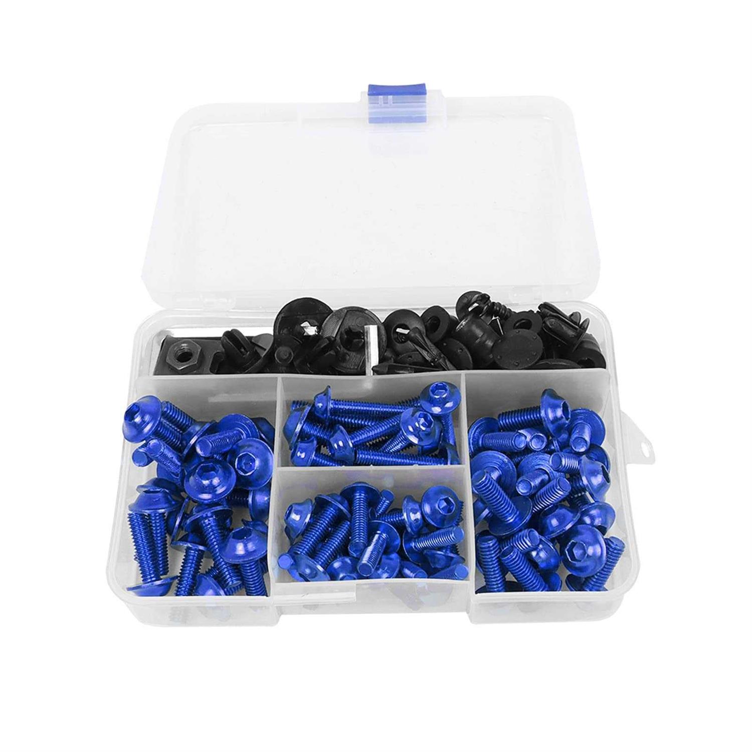 Worldmotop Fairing Bolt Kit Screws Fasteners Universal Compatible with Yamaha Honda Kawasaki Suzuki BMW,Fairing Bolt Kits Metric Bolts and Nuts Kit - Inhomebuy