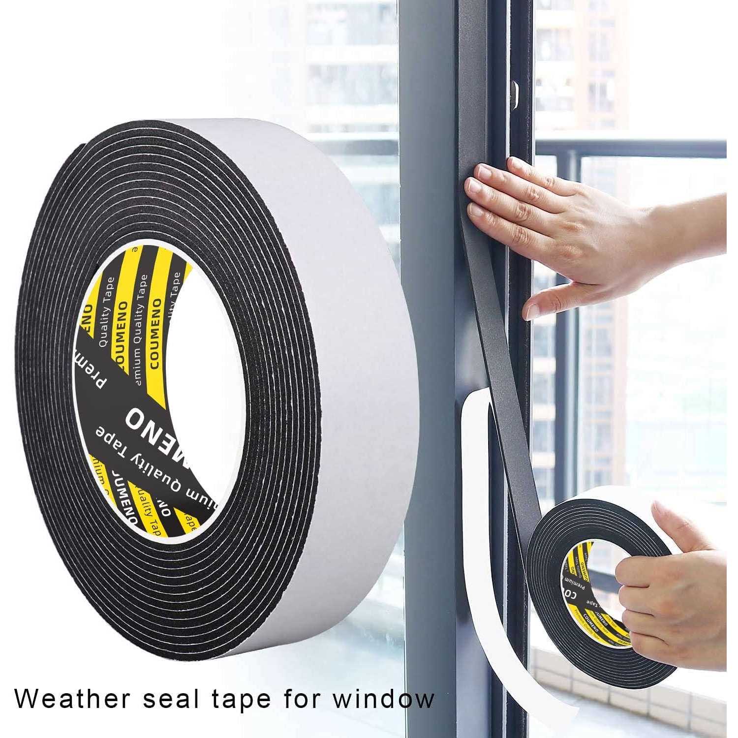 COUMENO EVA Single-Sided Adhesive White Foam Tape Single-Sided Sealing Strip Foam Pad Sponge Tape Window Weatherproof - Inhomebuy