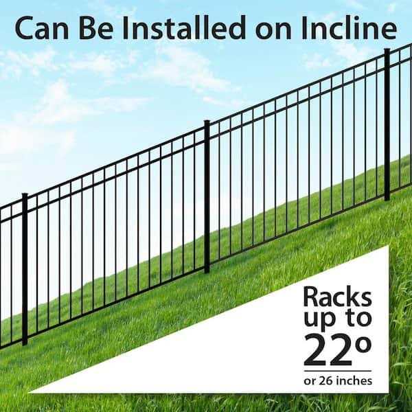 FORGERIGHT Vinings H x 6 ft. W Black Aluminum Pre-Assembled Fence Panel - Inhomebuy
