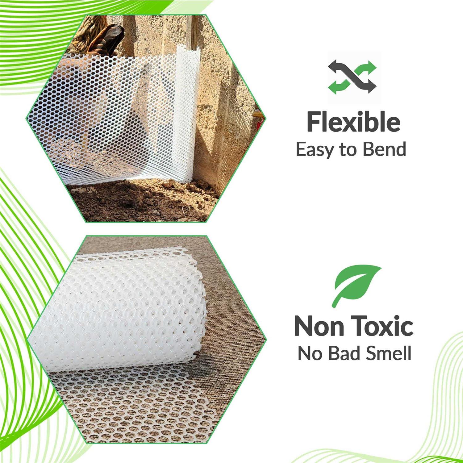 QueenBird Upgraded Plastic Chicken Wire Fence Mesh 15.7IN x 10FT - Inhomebuy