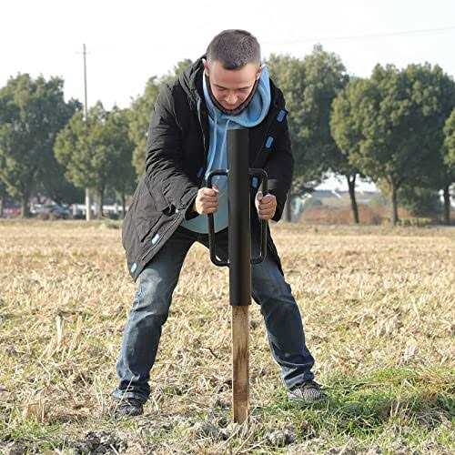 Gtongoko Fence Post Driver Rammer Heavy Duty Hand Post Pounder with Handle for U Fence Post - Inhomebuy