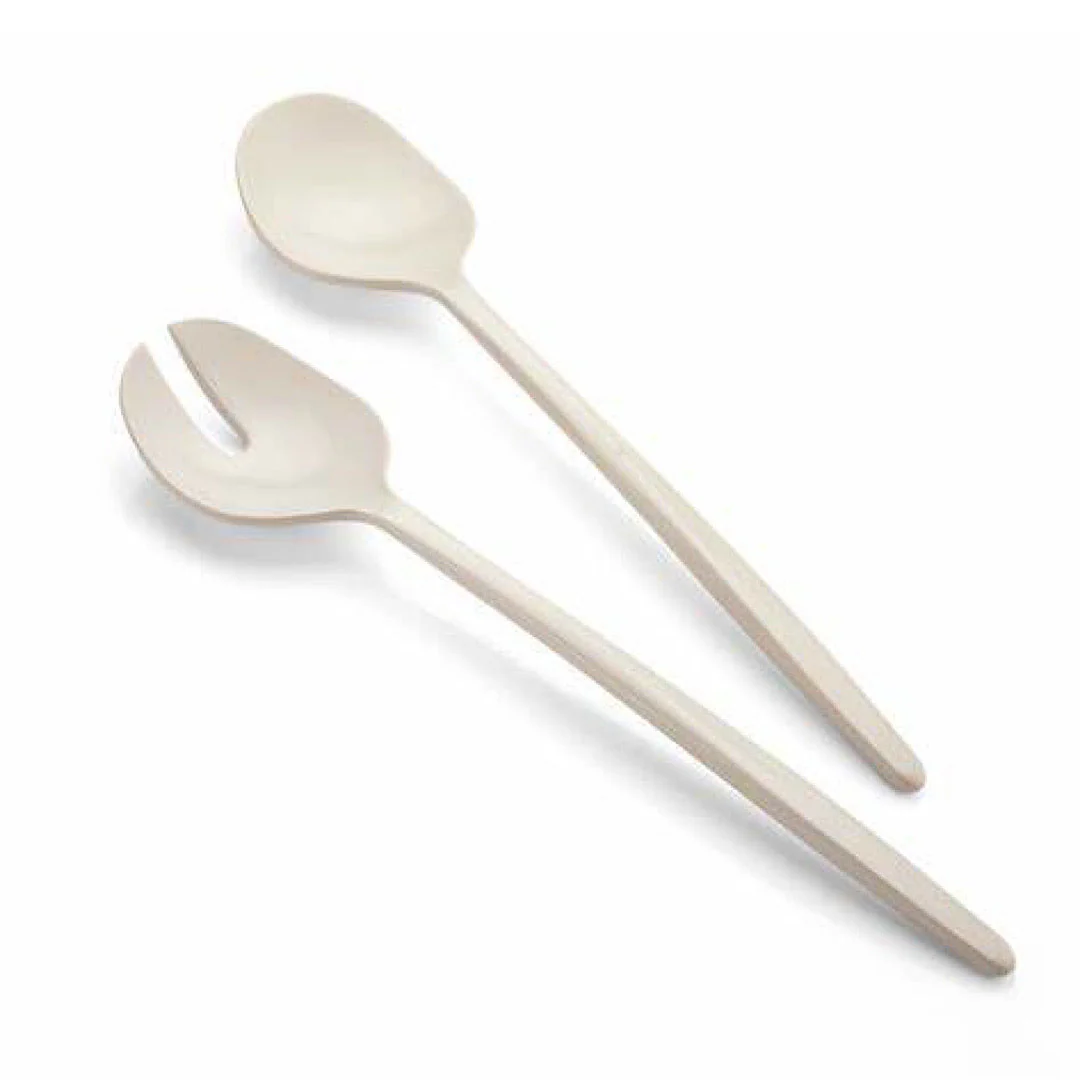 SALAD SERVERS MILK WHITE - Inhomebuy