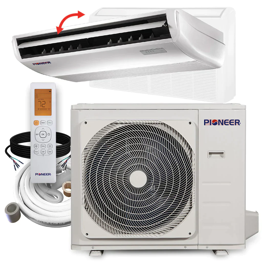 Pioneer® 36,000 BTU 17 SEER Floor/Ceiling Mini-Split Air Conditioner Heat Pump System with 16 ft. Line Sets, UYB036GMFILCBD-16 - Inhomebuy
