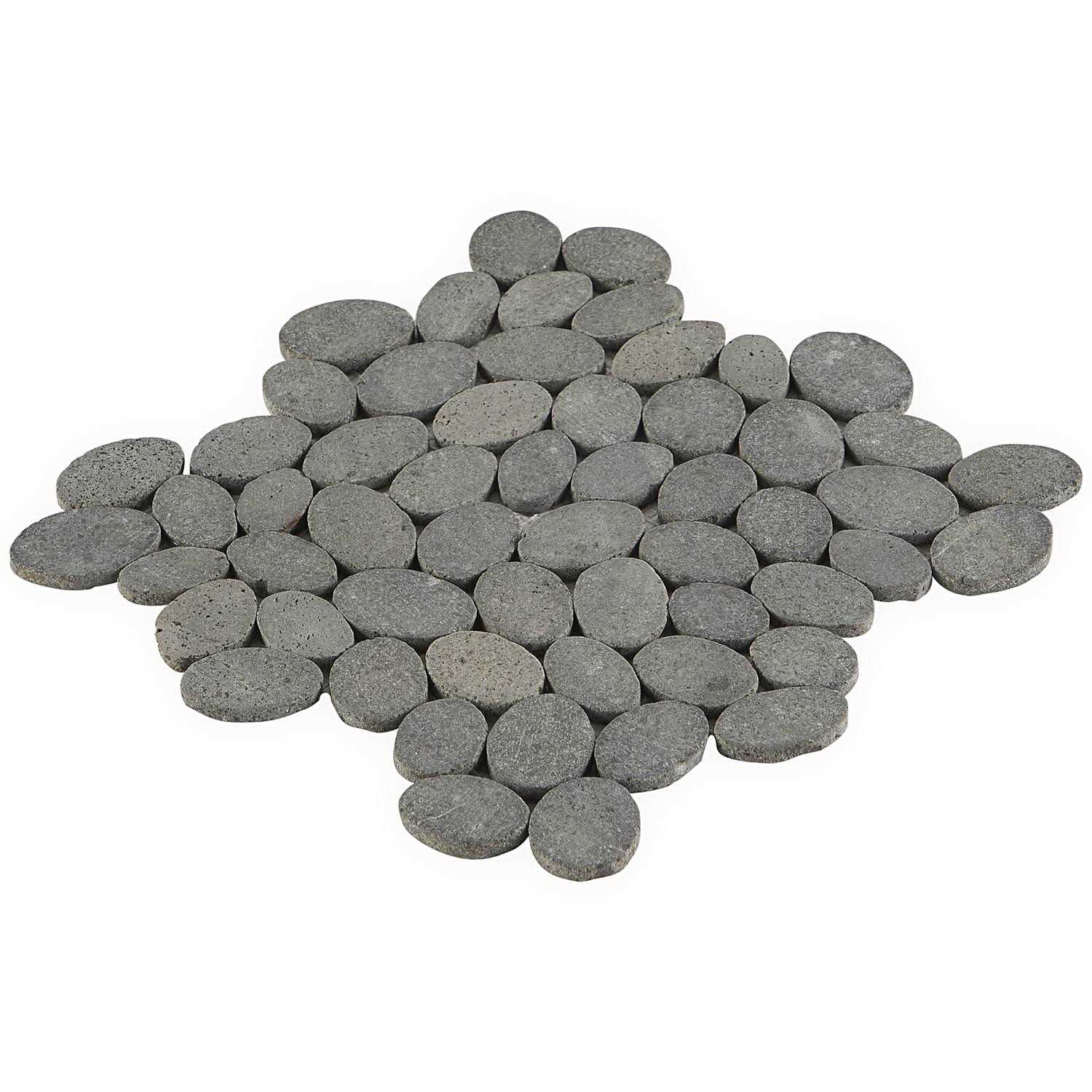 Countryside Sliced Round 11.81 in. x 11.81 in. Nature Stone Pebble Mosaic Floor and Wall Tile Ivy Hill Tile - Inhomebuy