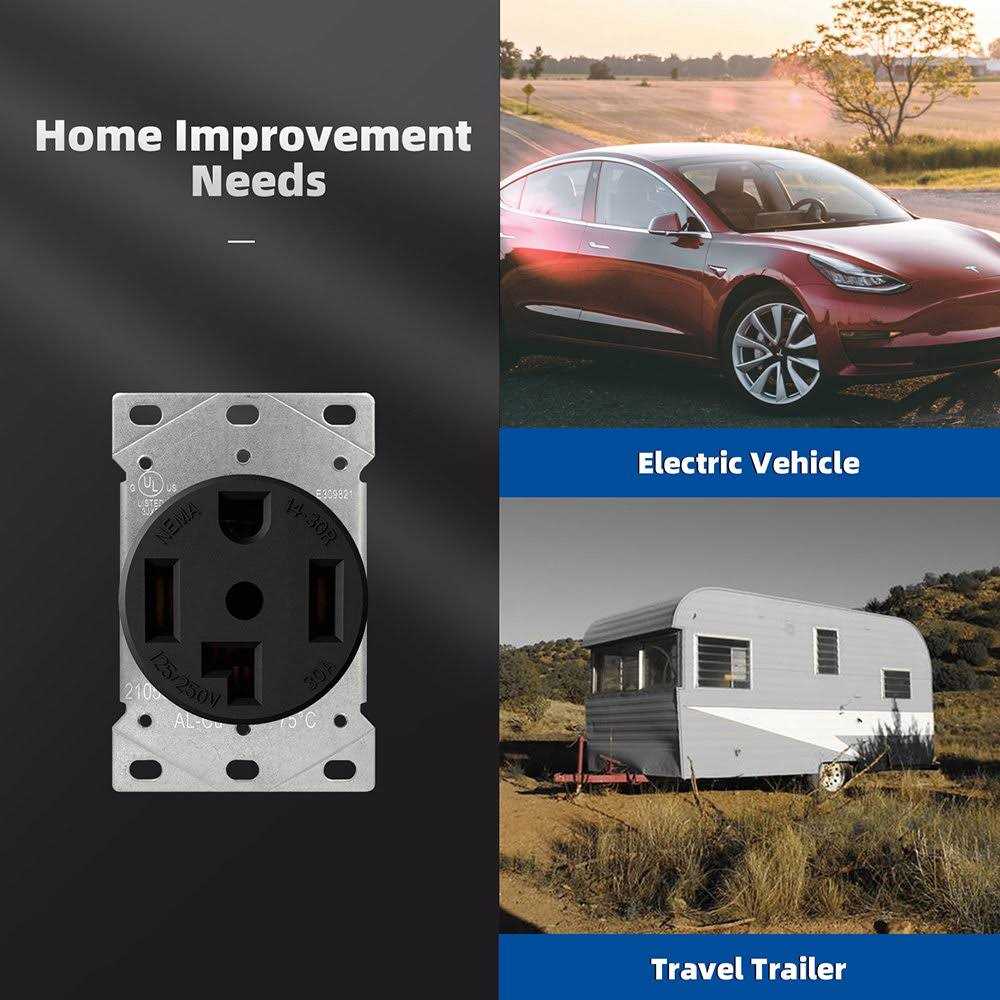 ELEGRP 30 Amp 125-Volt/250-Volt NEMA L14-30P Locking Plug - Inhomebuy