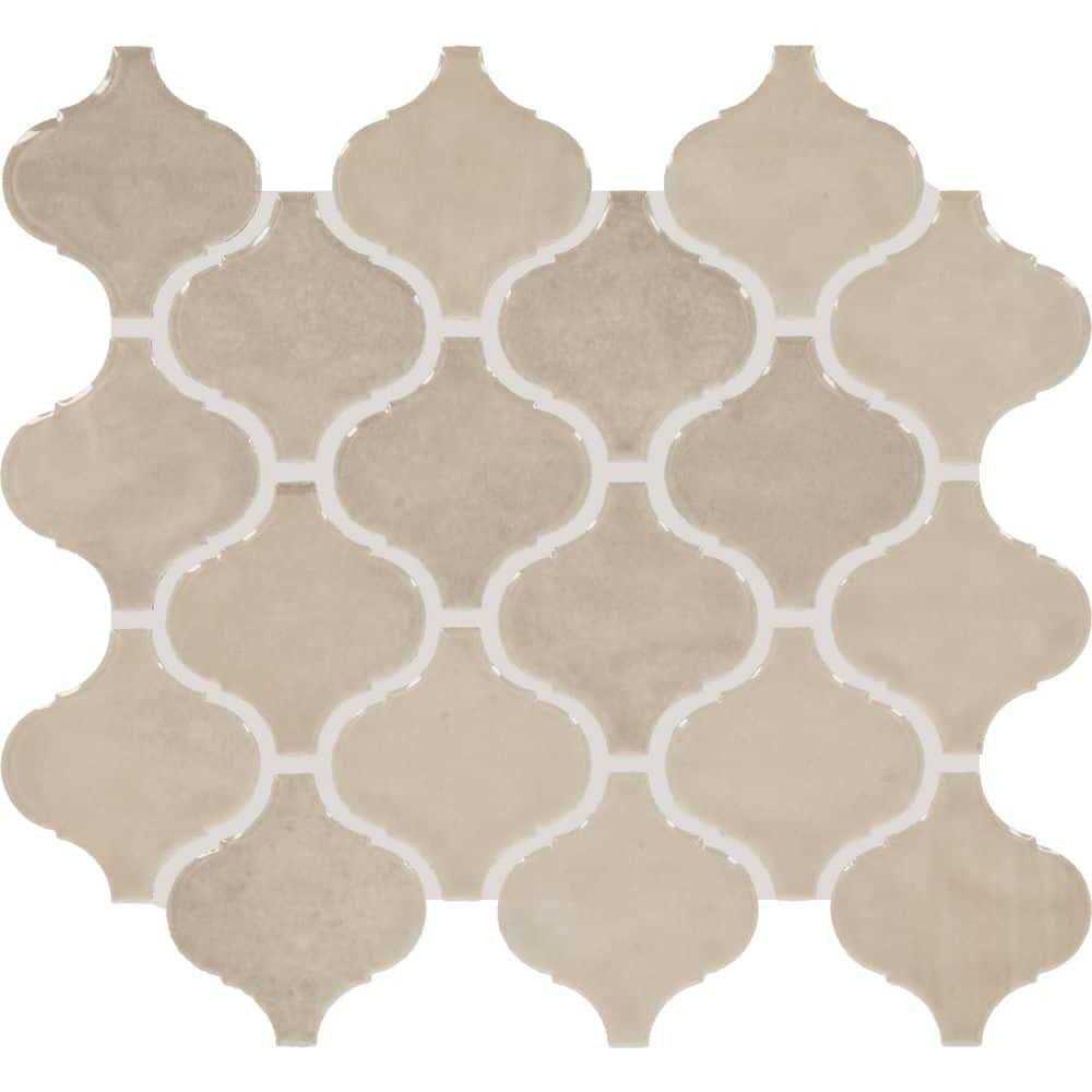 Daltile LuxeCraft Gloss 11 in. x 12 in. Glazed Ceramic Arabesque Mosaic Tile - Inhomebuy