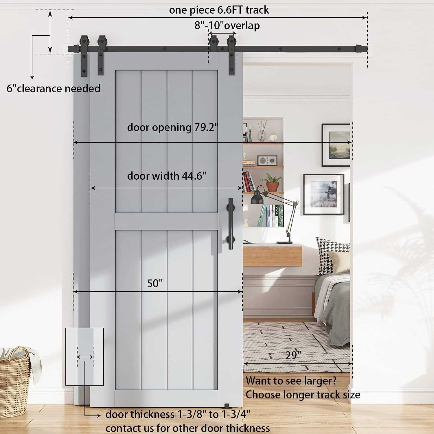 WINSOON Single Sliding Barn Door Hardware Closet Kit Rustic J Style Hanger - Inhomebuy