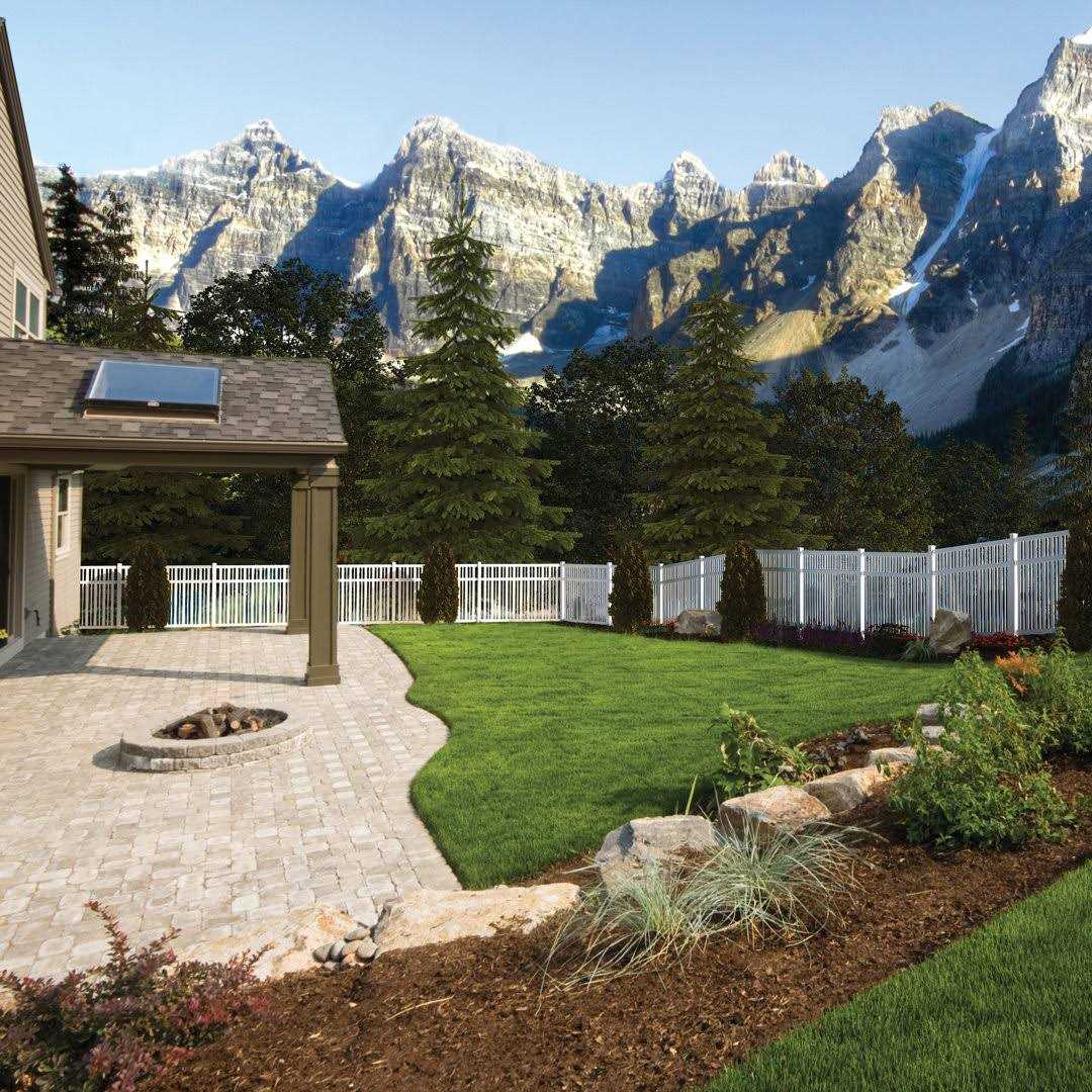 Outdoor Essentials Pro-Series 6 ft. H x 8 ft. W Tan Vinyl Woodbridge Privacy Fence Panel - Inhomebuy