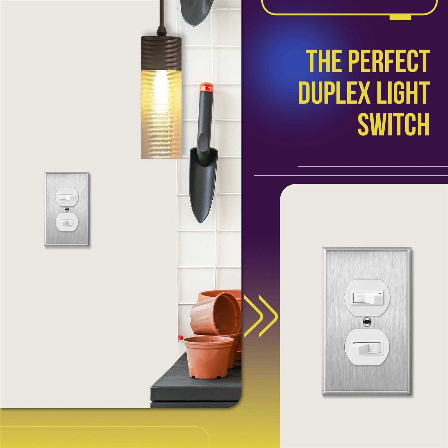 Enerlites Double Toggle Switch Cover Two Gang Light Switch Wall Plate - Inhomebuy