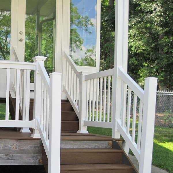 Weatherables Naples 3 ft. H x 8 ft. W White Vinyl Stair Railing Kit - Inhomebuy