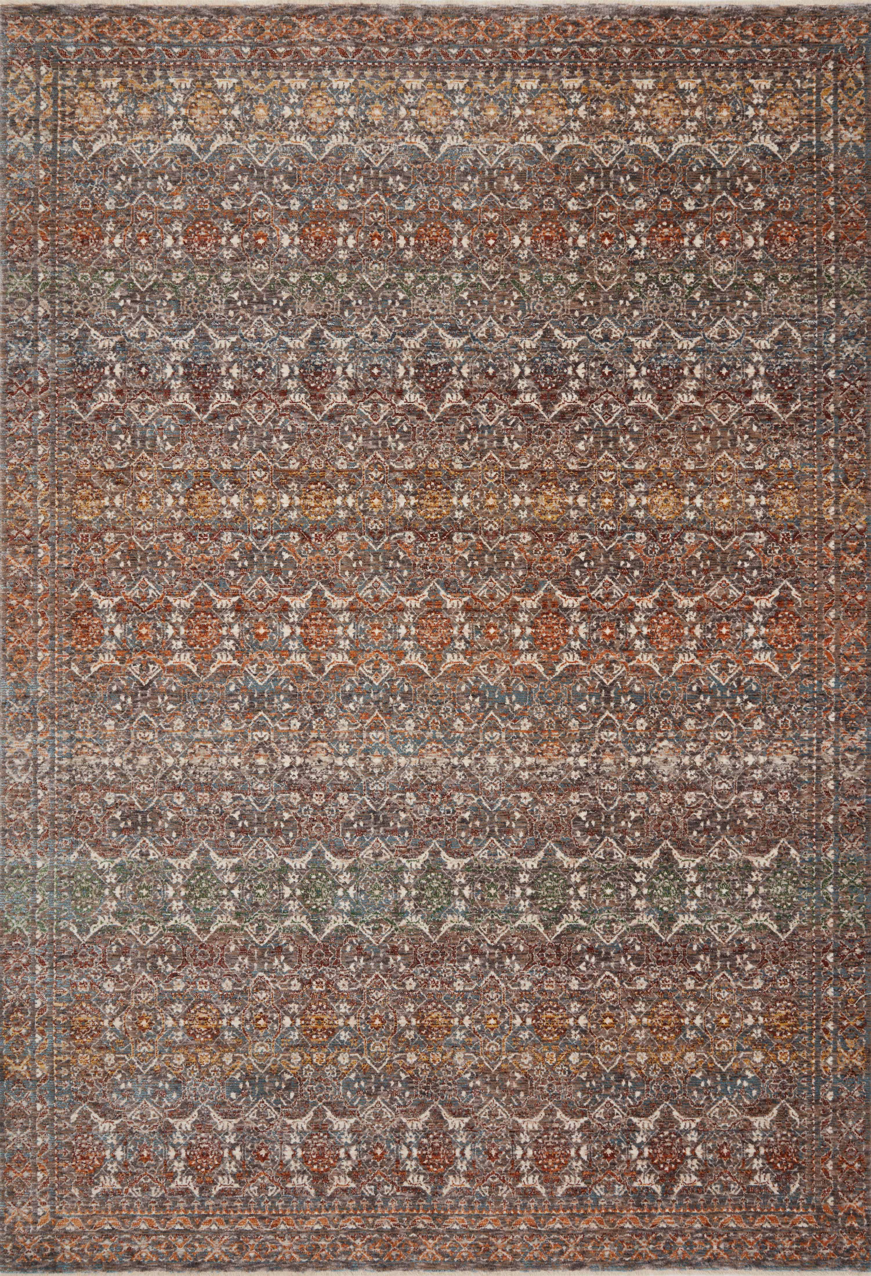 Loloi Rugs Lourdes Collection Rug in Stone, Multi - 7'10