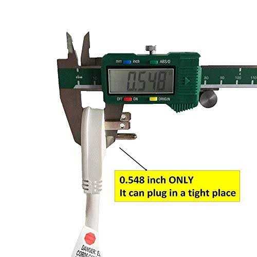 firmerst 1875W Flat Plug Extension Cord Black 2 feet - Inhomebuy