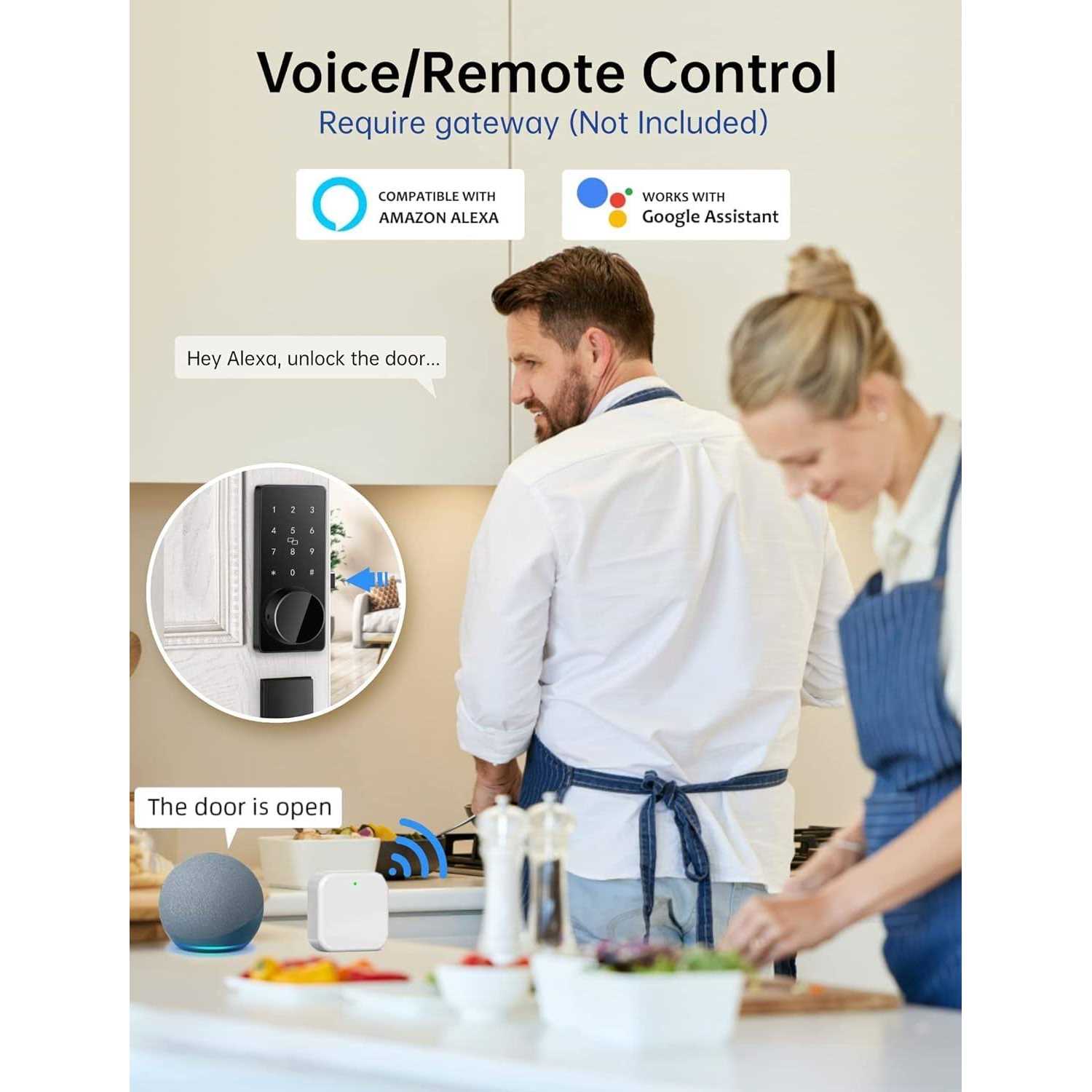 Front Door Lock Set ADIUIVE Fingerprint Keyless Entry Door Lock with Handle - Inhomebuy