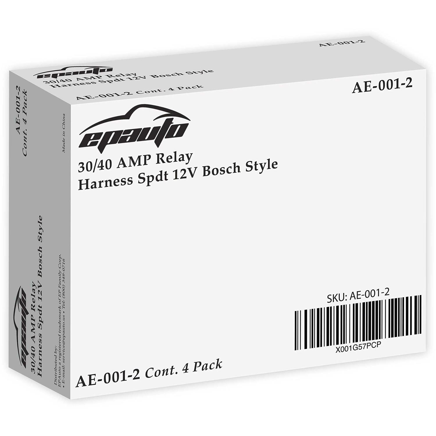 EPAuto 30/40 AMP Relay Harness Spdt 12V - Inhomebuy