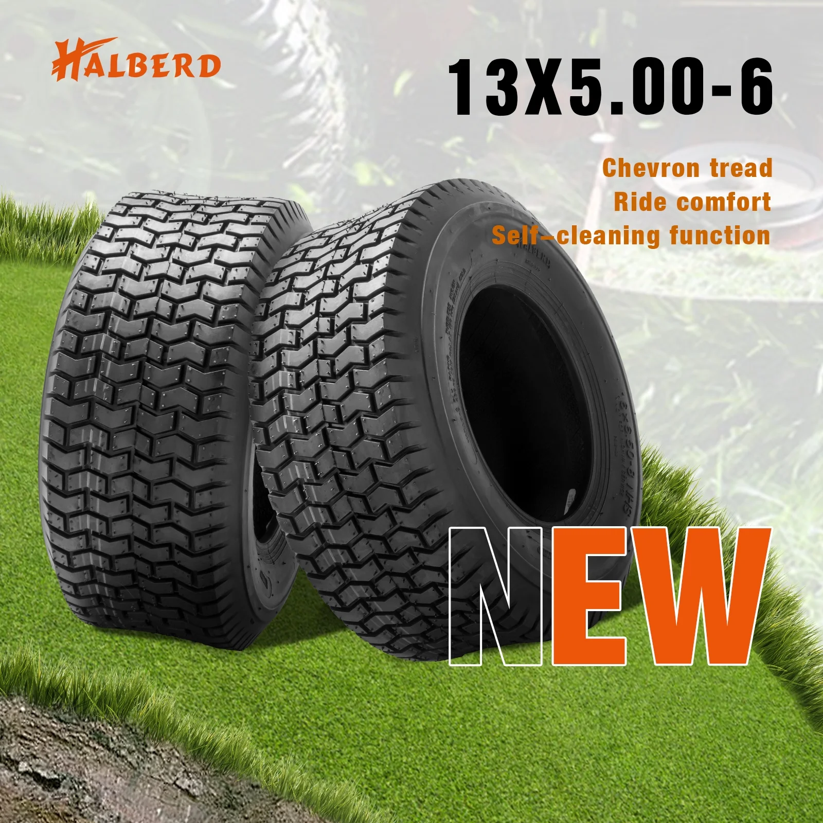 13x5.00-6 Turf Friendly Tire for Lawn & Garden Mower 13x5x6 4 Ply Mower Tires Set of 2 - Inhomebuy