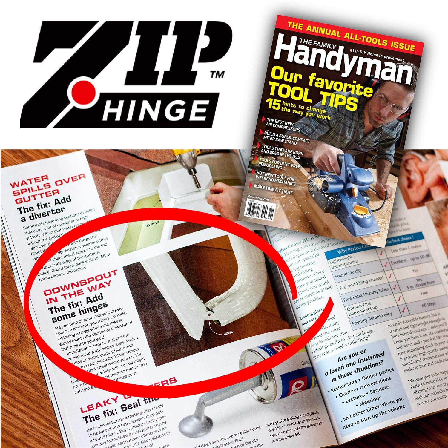 Zip Hinge Plus Made in The USA Gutter Extension Hinges - Inhomebuy