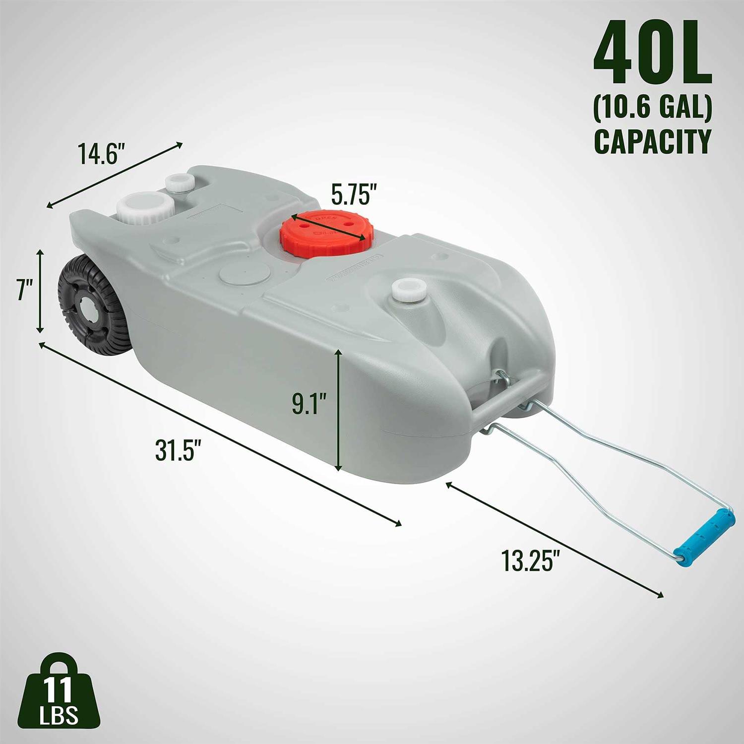 Hike Crew 6 Gallon Waste Portable RV Sewer System Holding Tank for Black Water - Inhomebuy