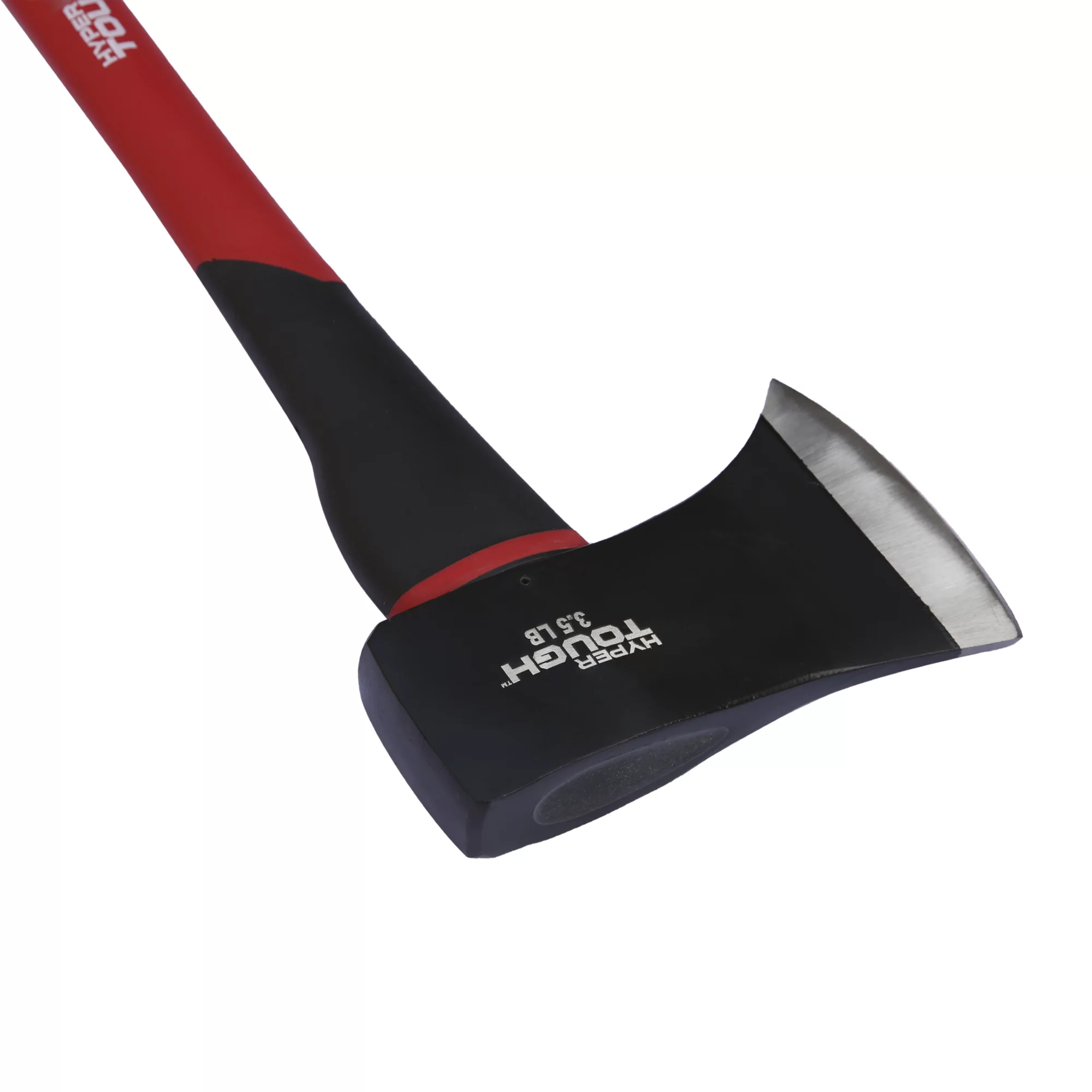 Hyper Tough 3.5 lb Single Bit Axe with Red & Black Double Injection Fiberglass 34