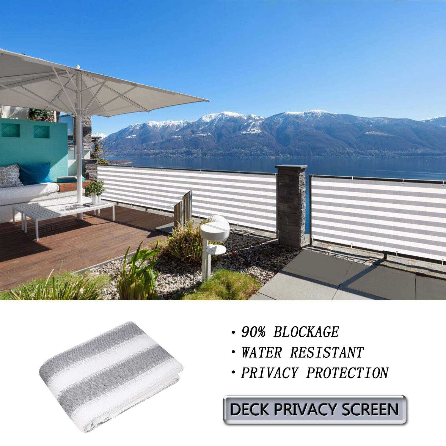 Sunlax 3’x10′ Balcony Privacy Screen Fence Windscreen Cover Fabric Shade Netting Mesh Cloth With Grommets Uv Protection for Patio - Inhomebuy